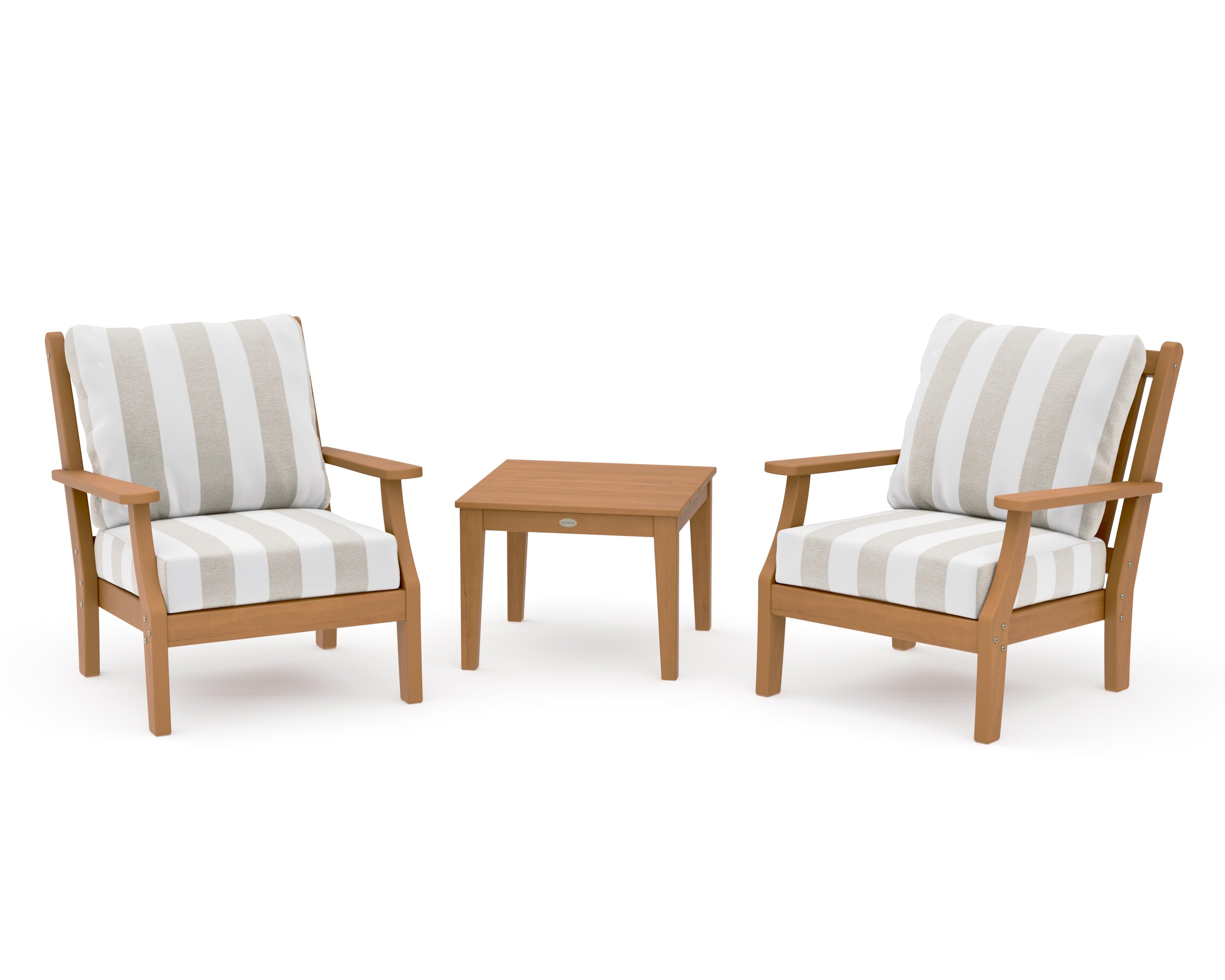 Wovendale 3-Piece Deep Seating Set in Natural / Cabana Stripe Dune Burlap
