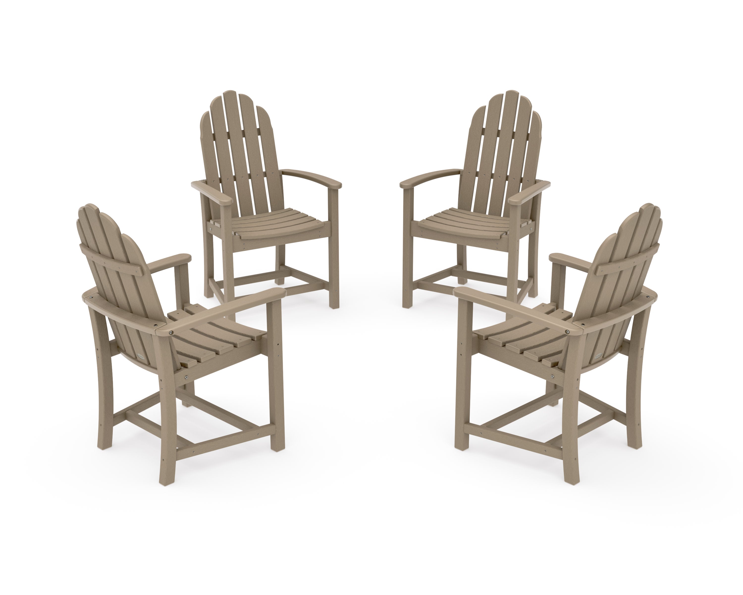 Classic 4-Piece Upright Adirondack Conversation Set in Vintage Sahara