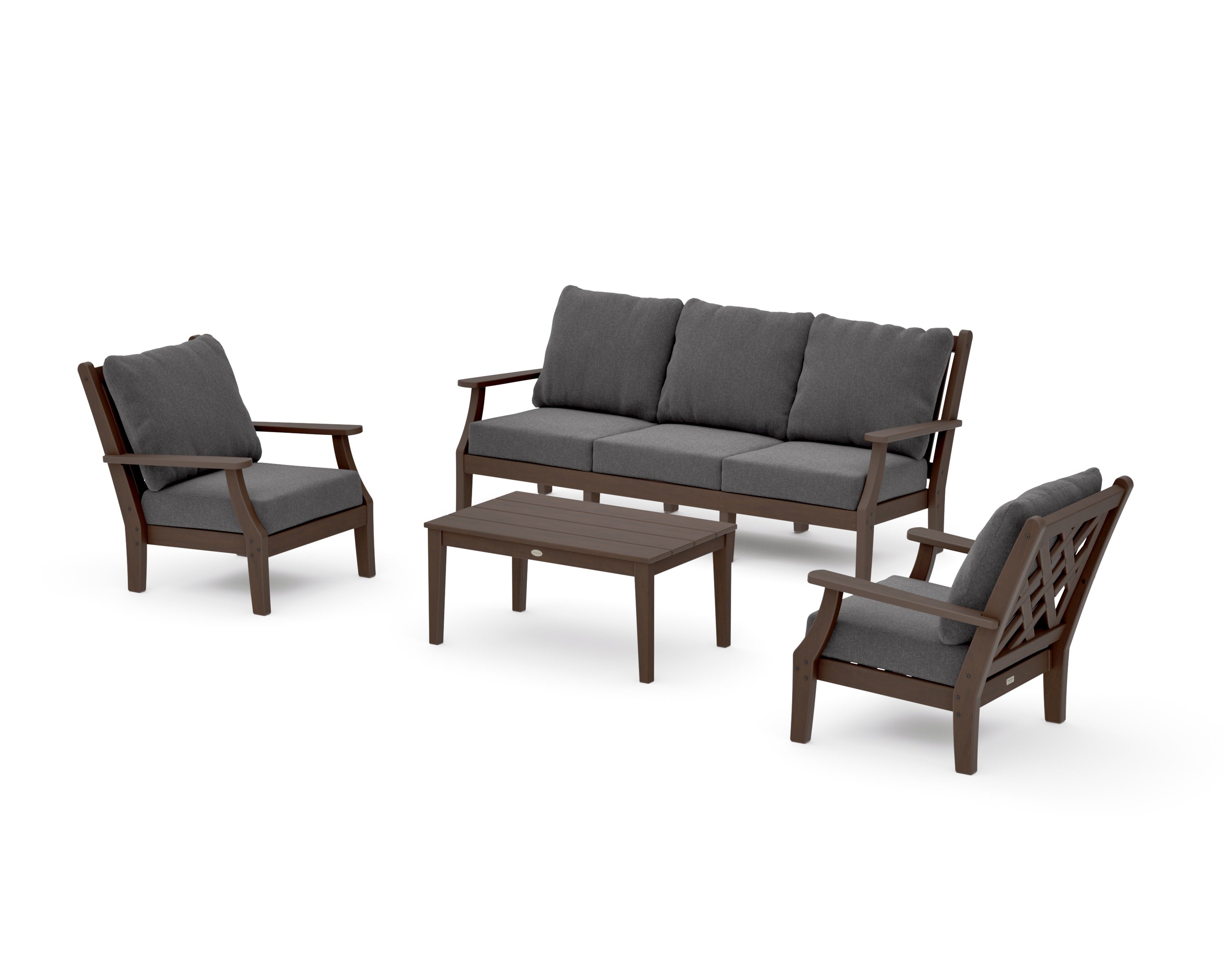 Wovendale 4-Piece Deep Seating Set with Sofa in Kona / Ash Charcoal