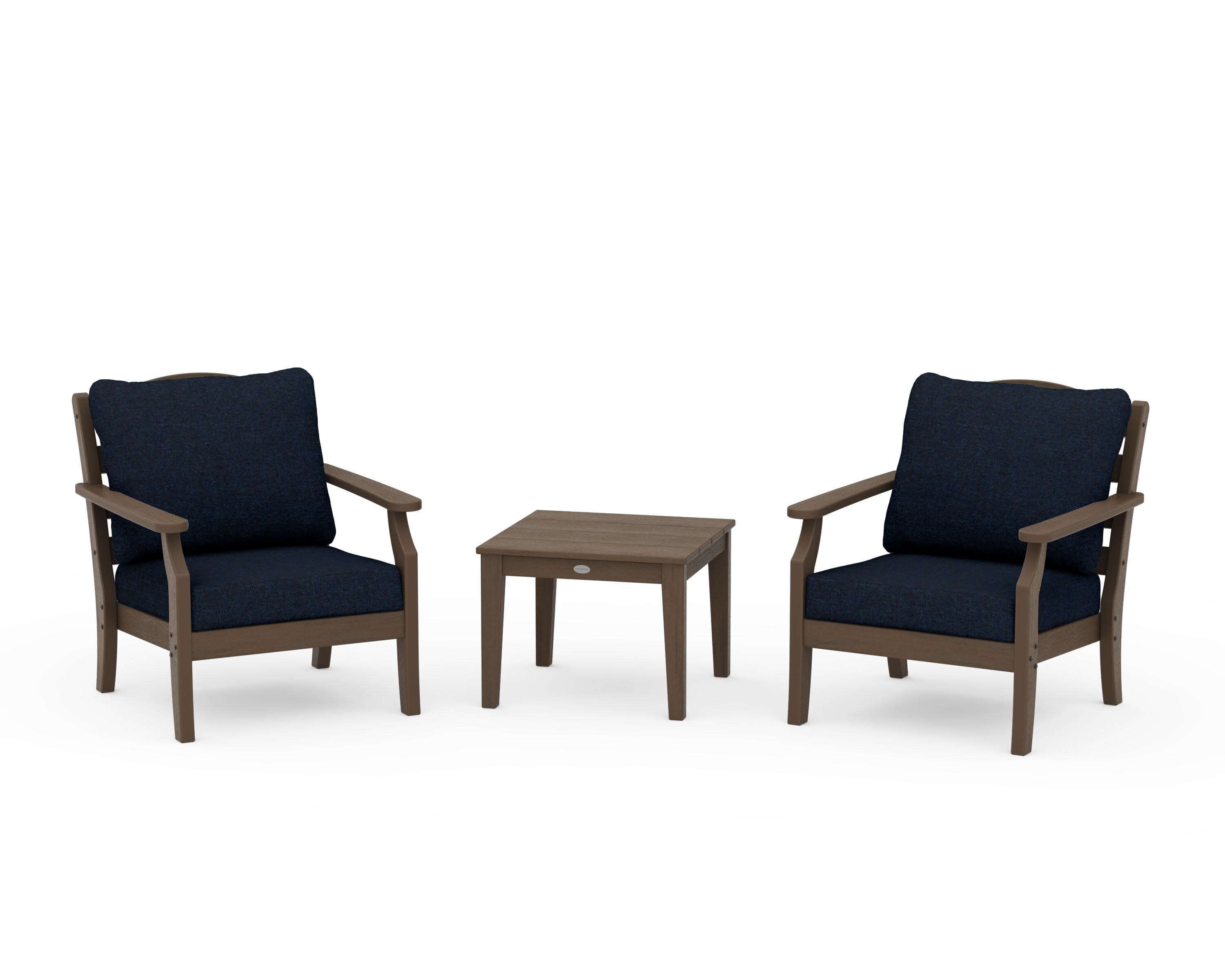 Savannah 3-Piece Deep Seating Set in Kona / Marine Indigo