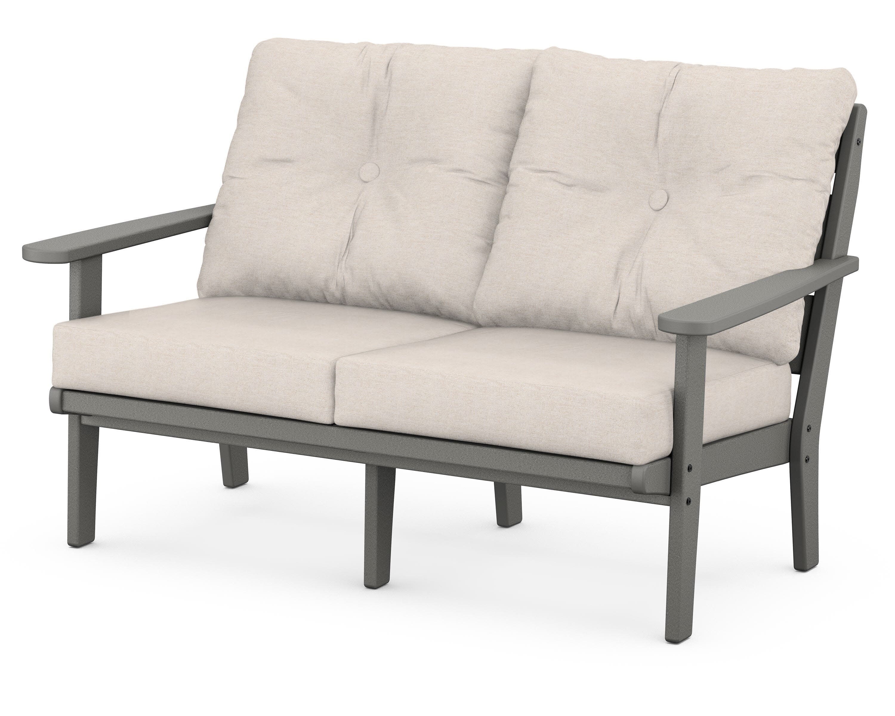 Lakeside Deep Seating Loveseat in Slate Grey / Nuance Cloud