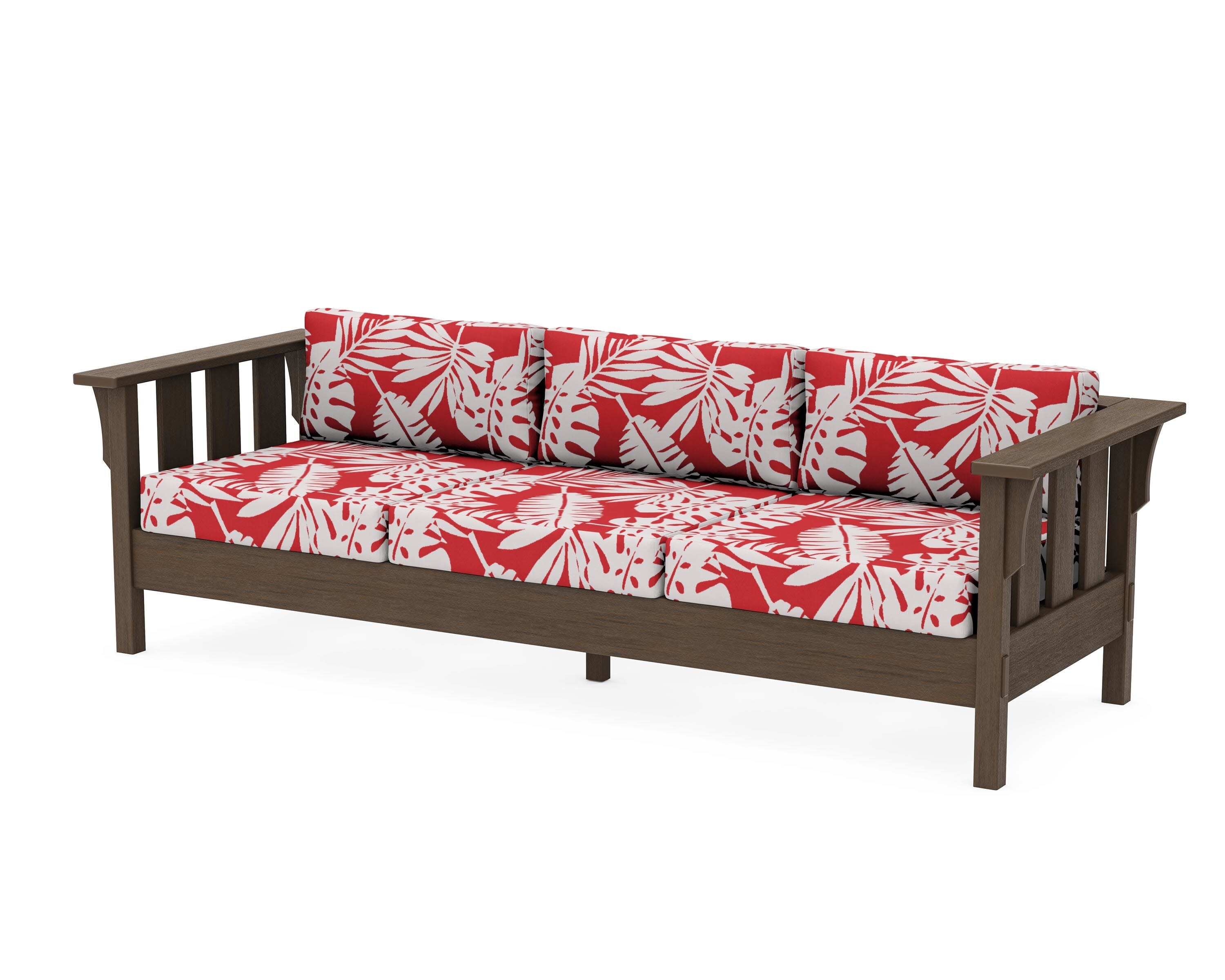 Acadia Deep Seating Sofa in Kona / Leaf Crimson