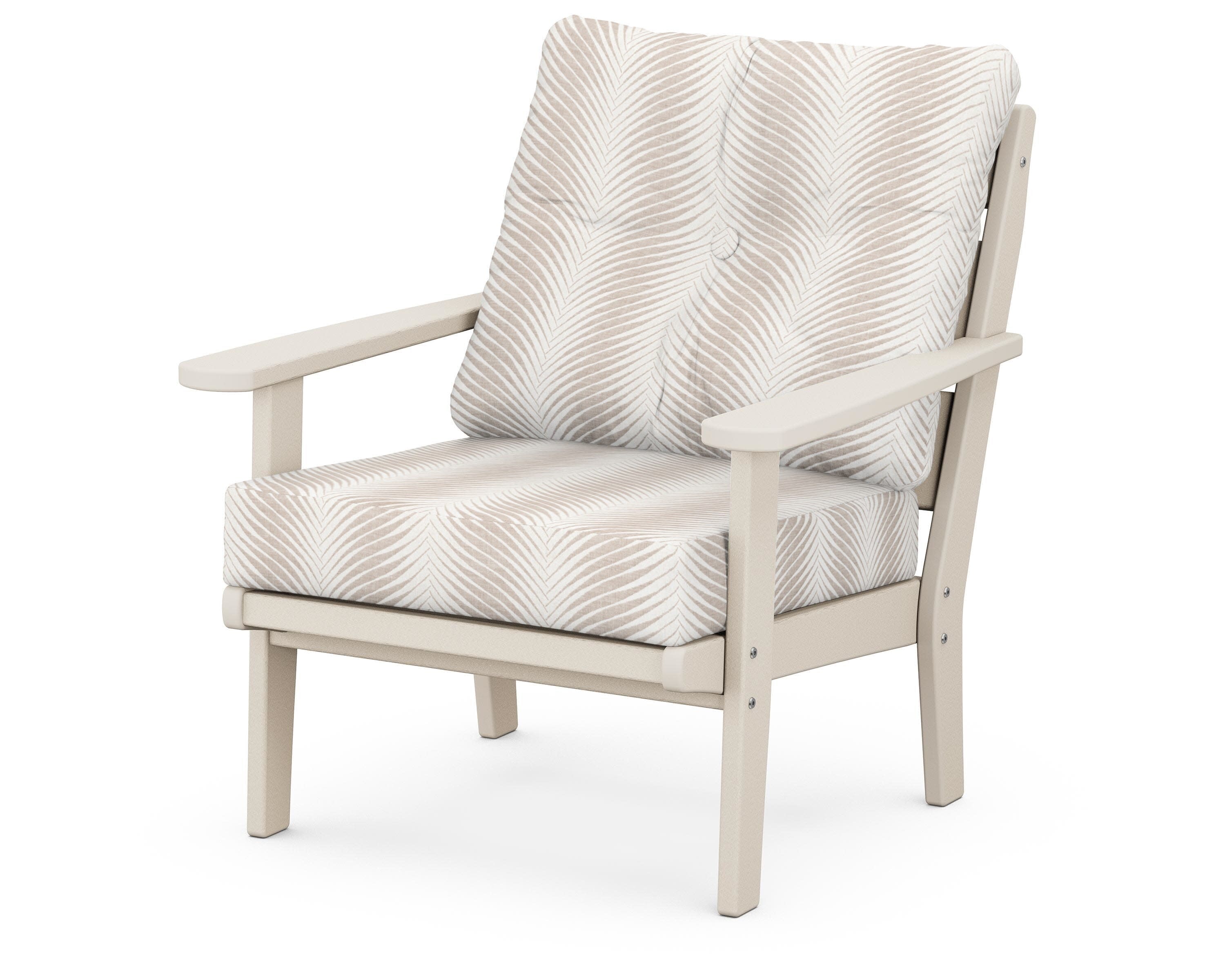 Lakeside Deep Seating Chair in Sand / Clock Out Cloud