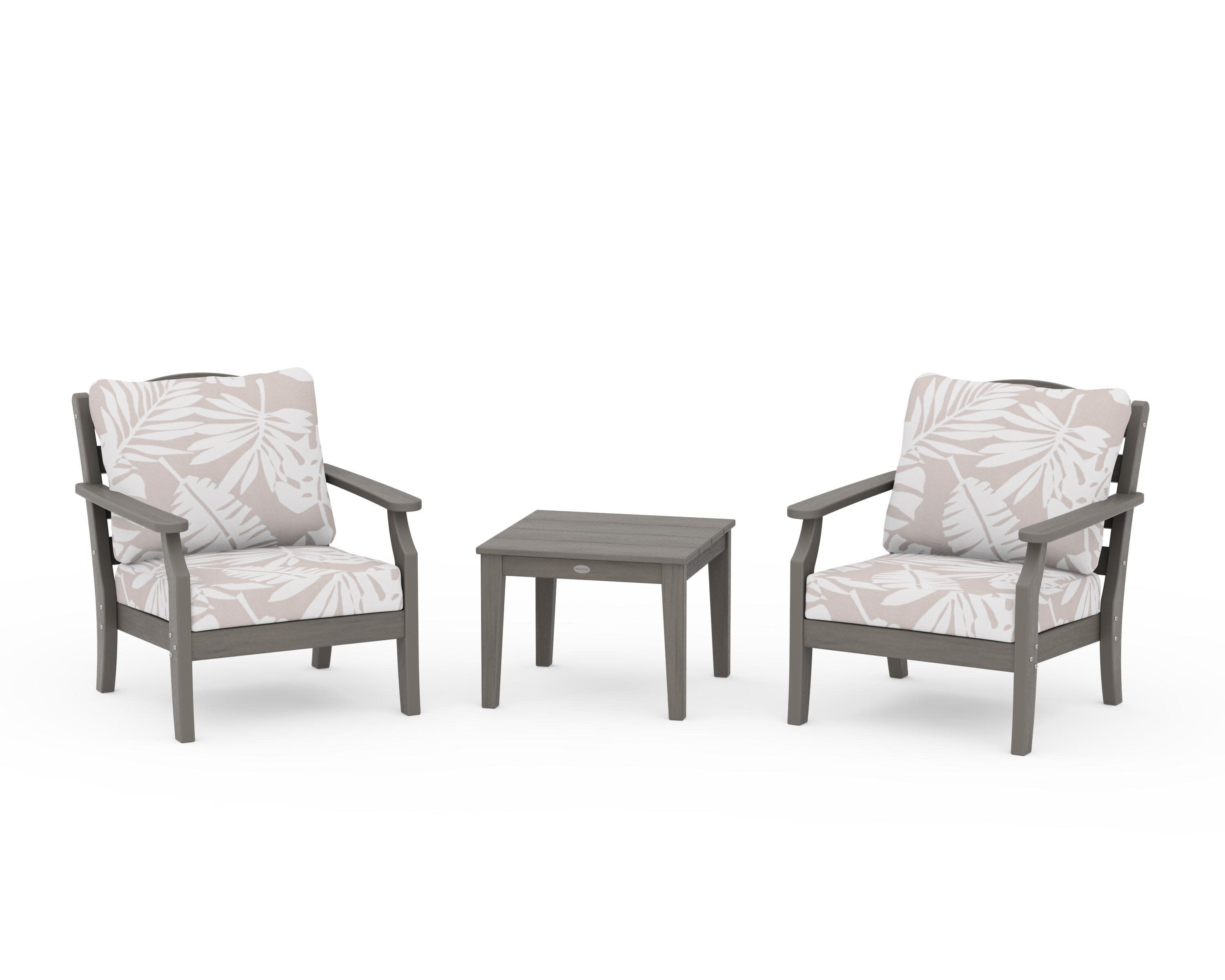 Savannah 3-Piece Deep Seating Set in Driftwood / Leaf Dune Burlap