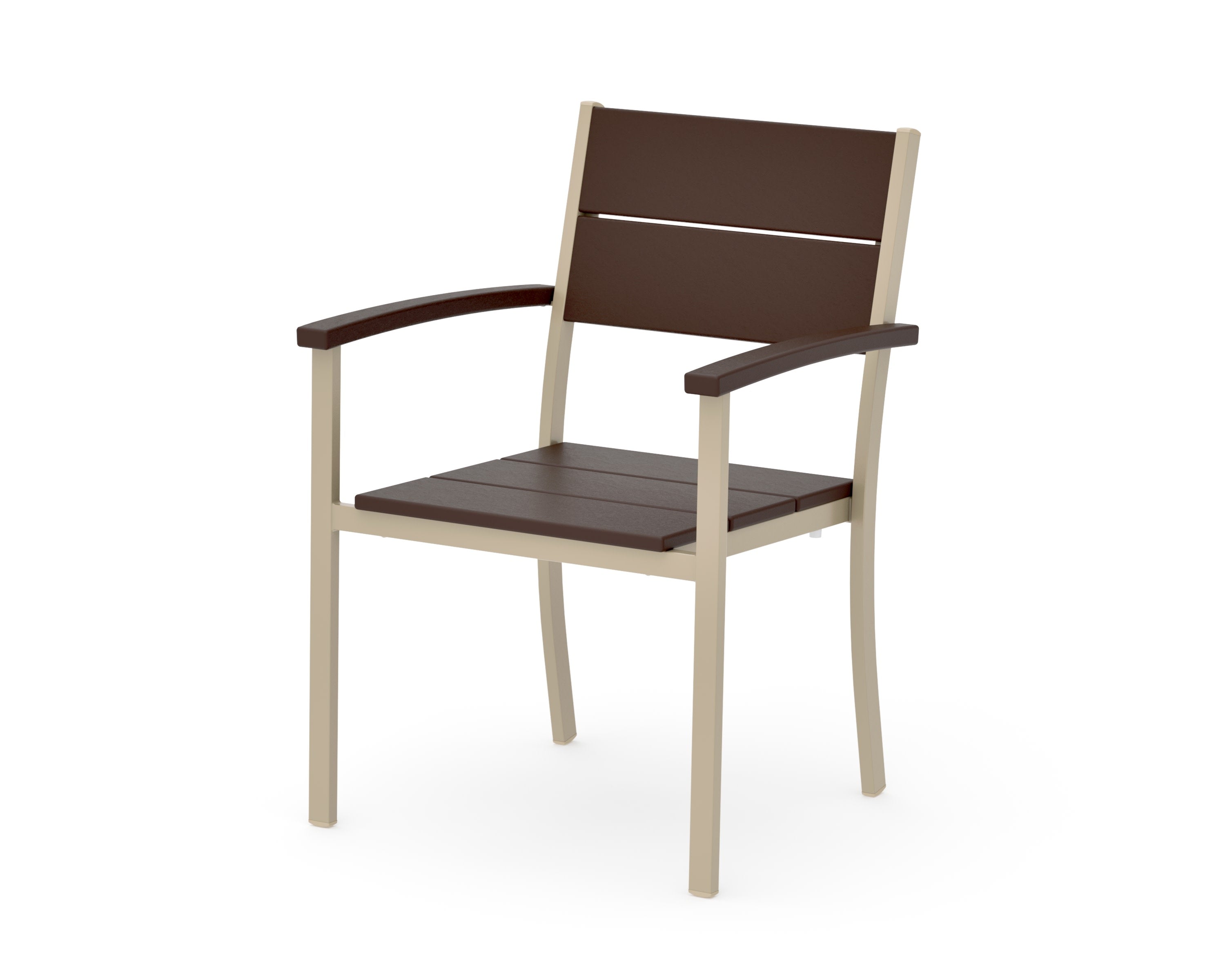 Main Street Stacking Dining Arm Chair in Sand / Mahogany