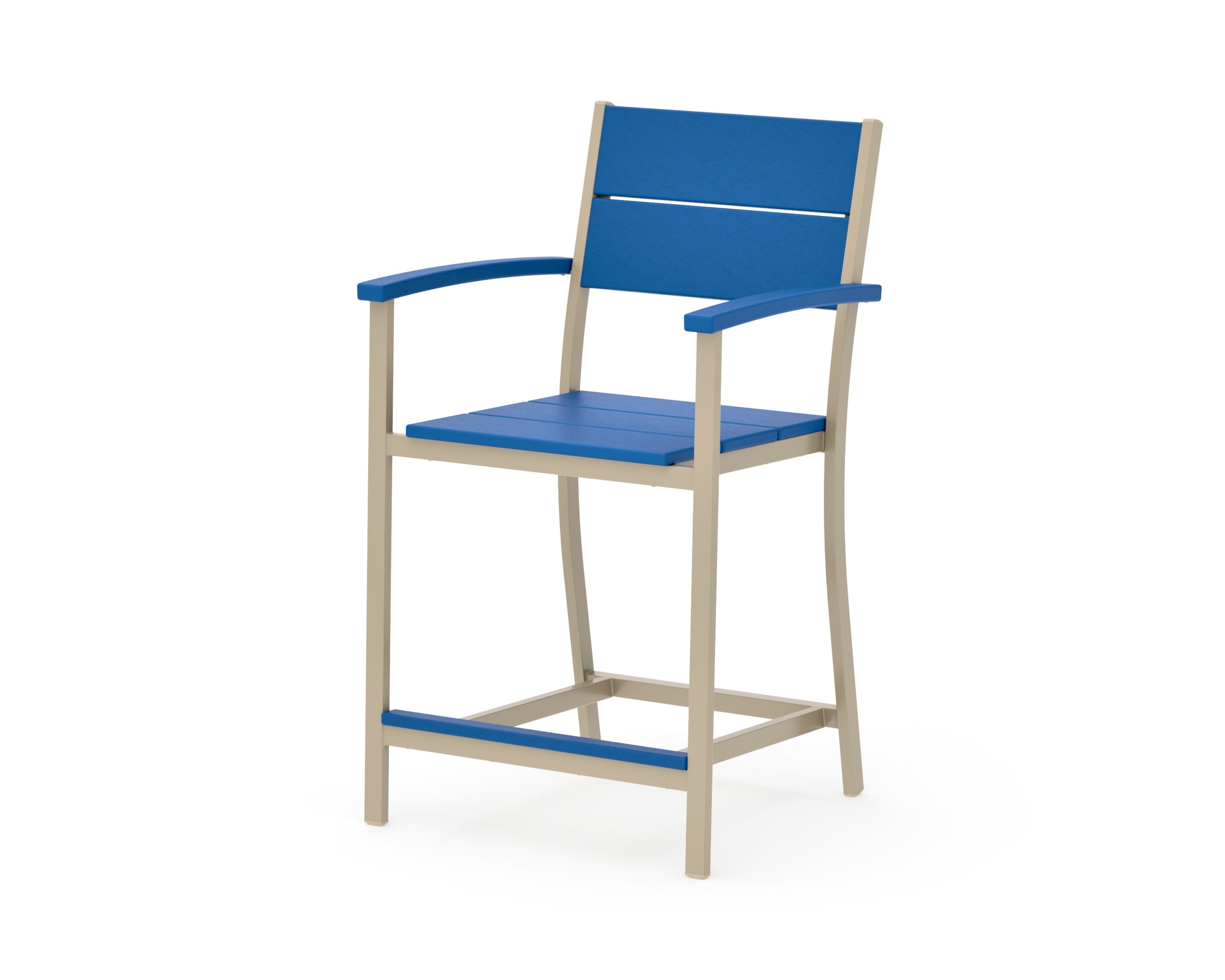 Main Street Counter Arm Chair in Sand / Pacific Blue