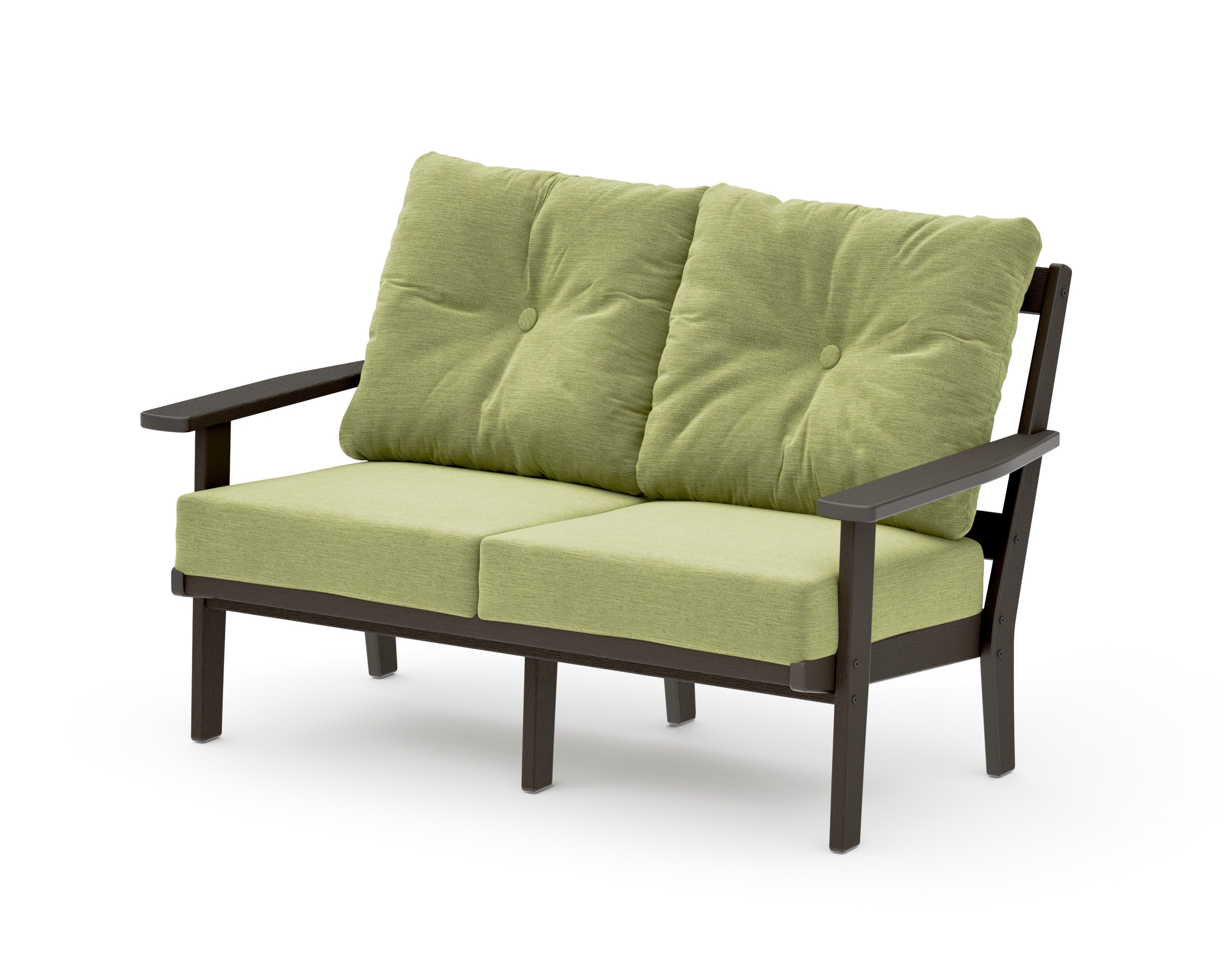 Oxford Deep SeatingLoveseat in Vintage Coffee / Chartreuse Boucle