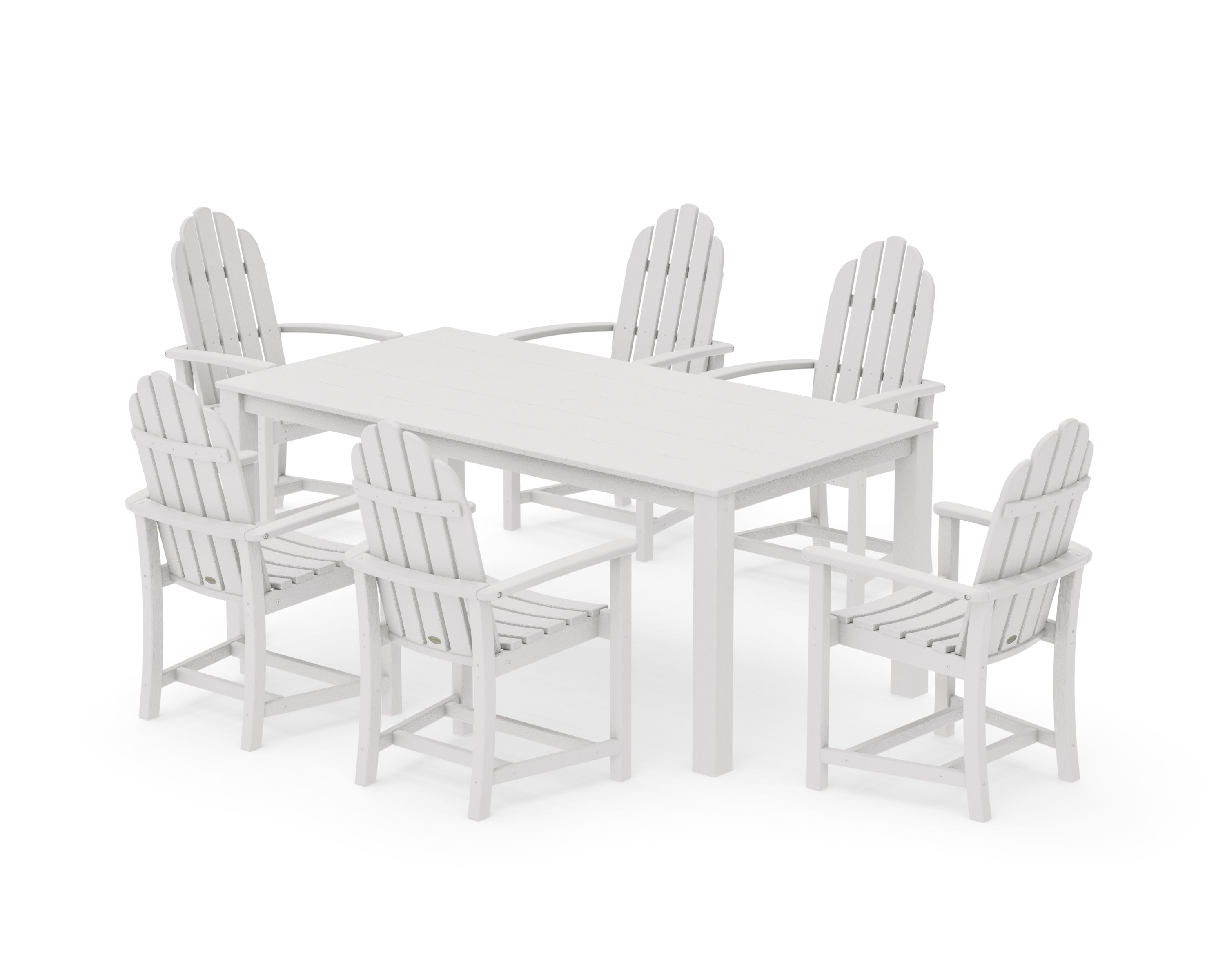 Classic Adirondack 7-Piece Parsons Dining Set in Vintage White