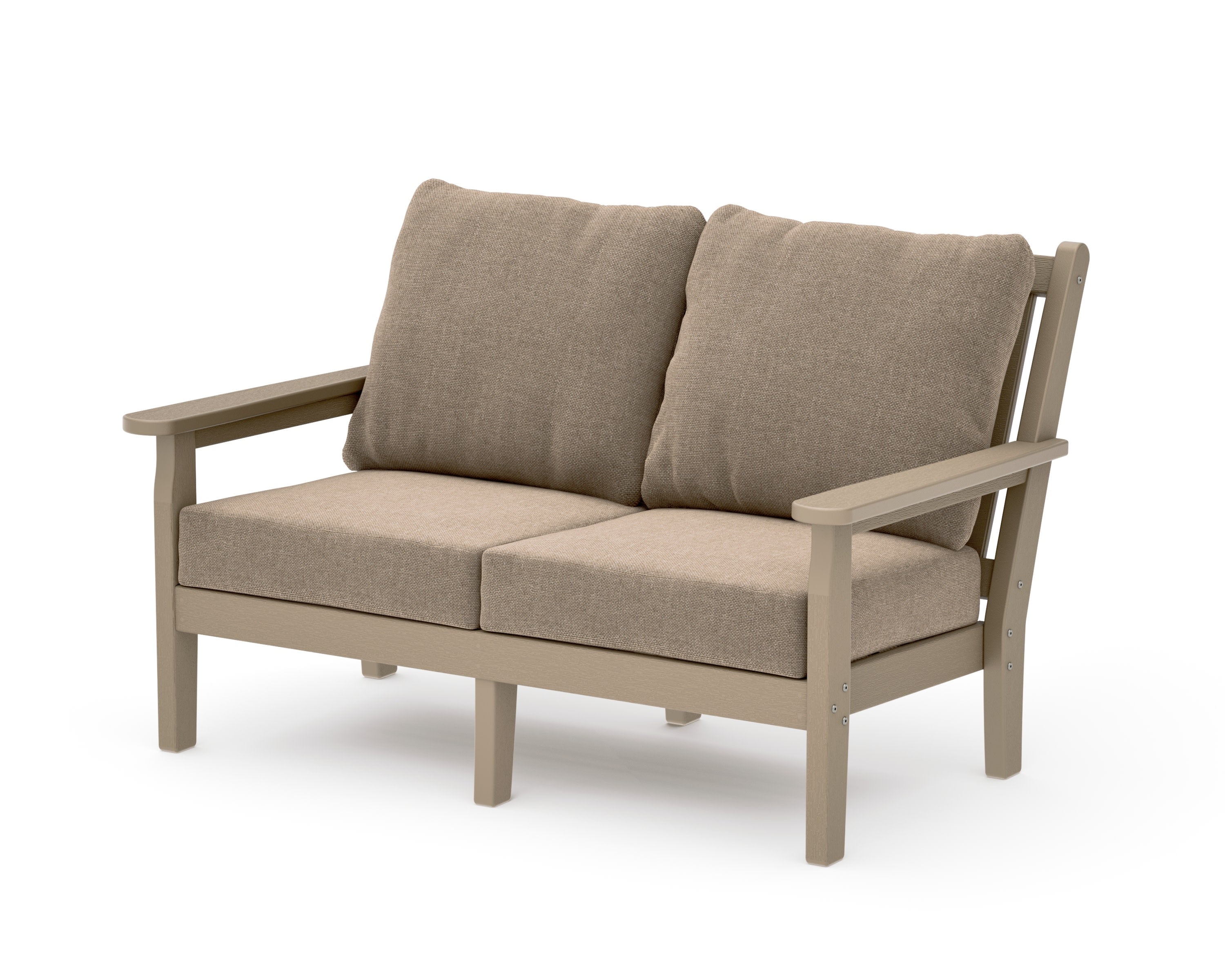 Chippendale Deep Seating Loveseat in Vintage Sahara / Spiced Burlap