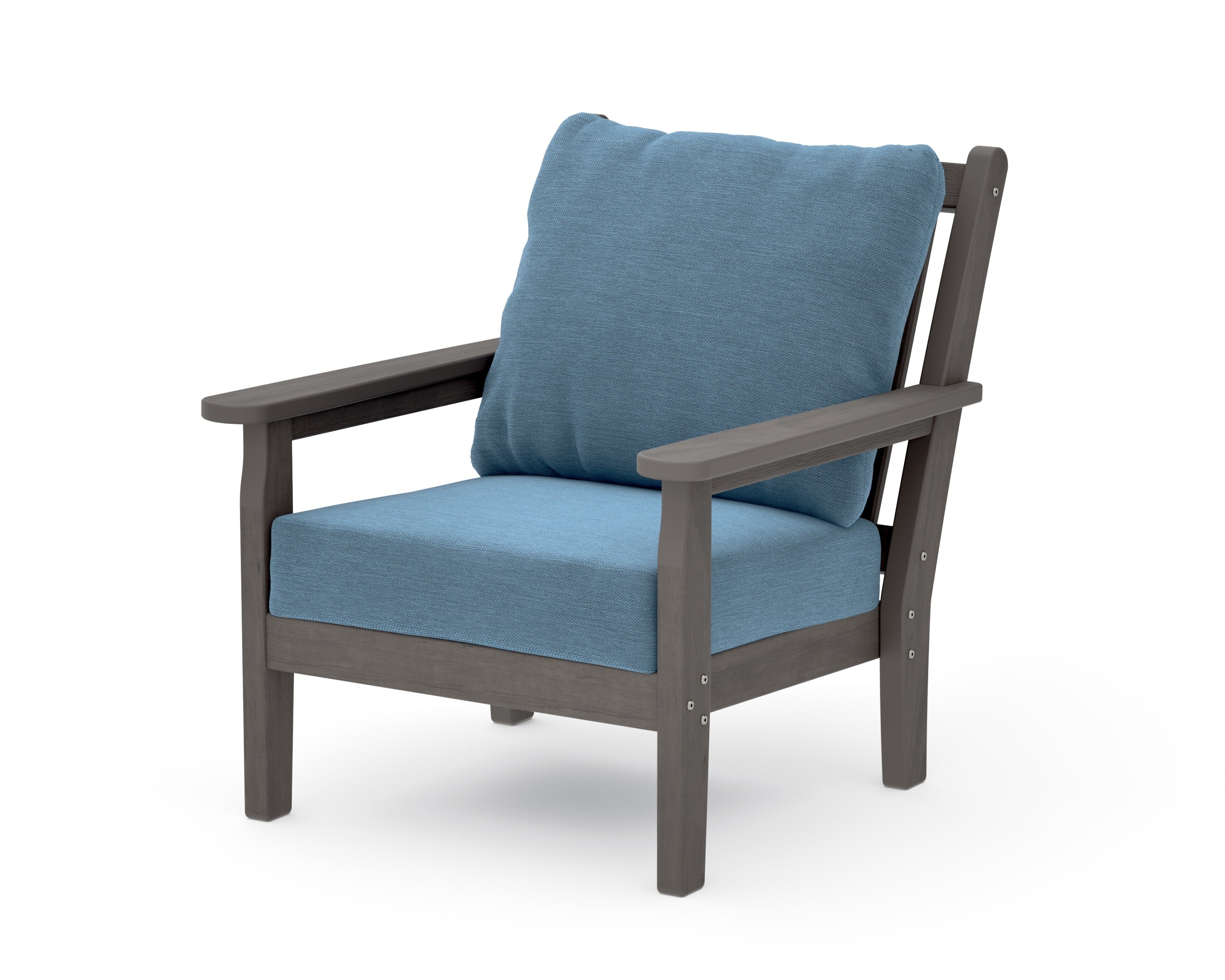Chippendale Deep Seating Chair in Driftwood / Sky Blue