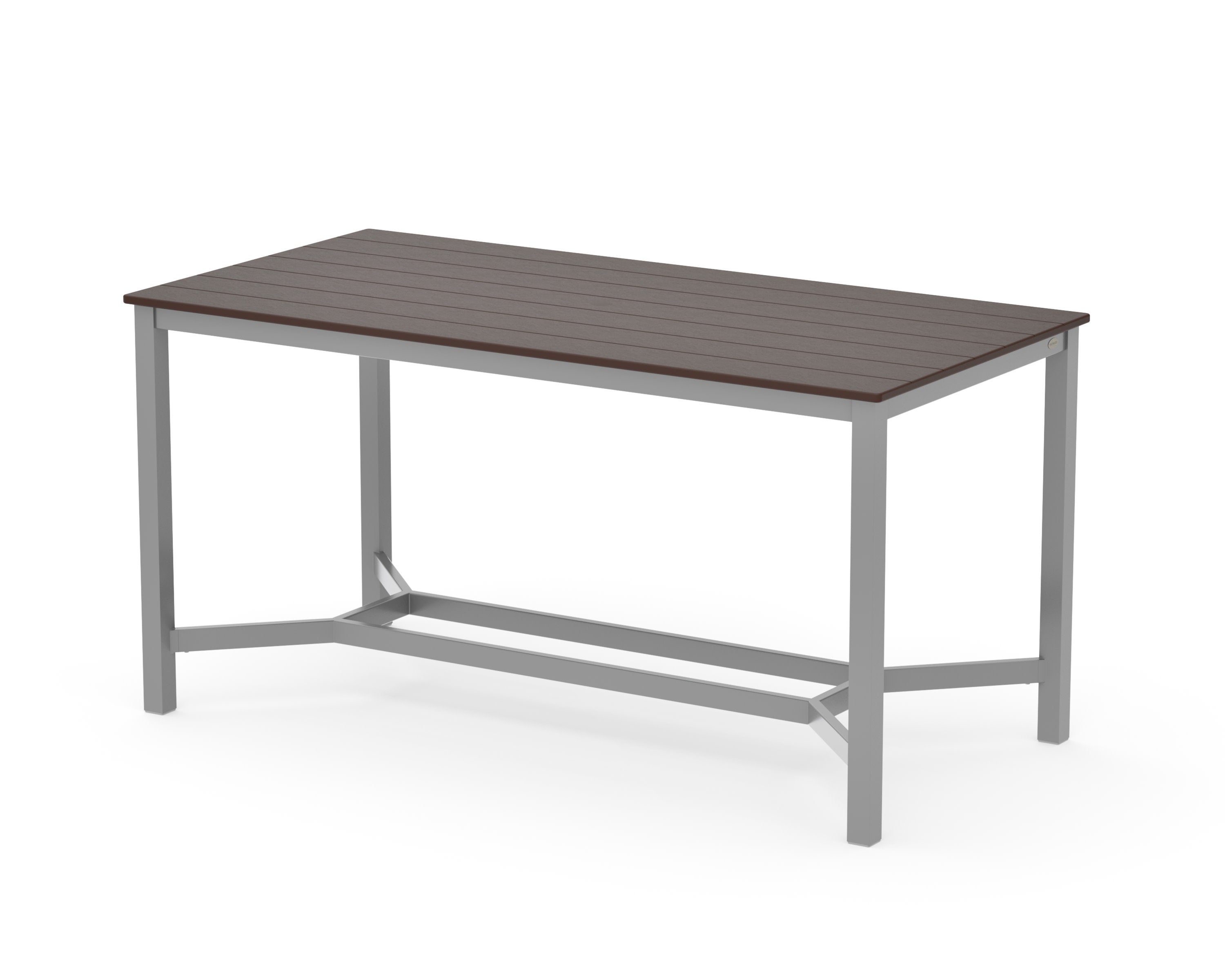 Main Street 36 x 72 Counter Table in Silver / Mahogany