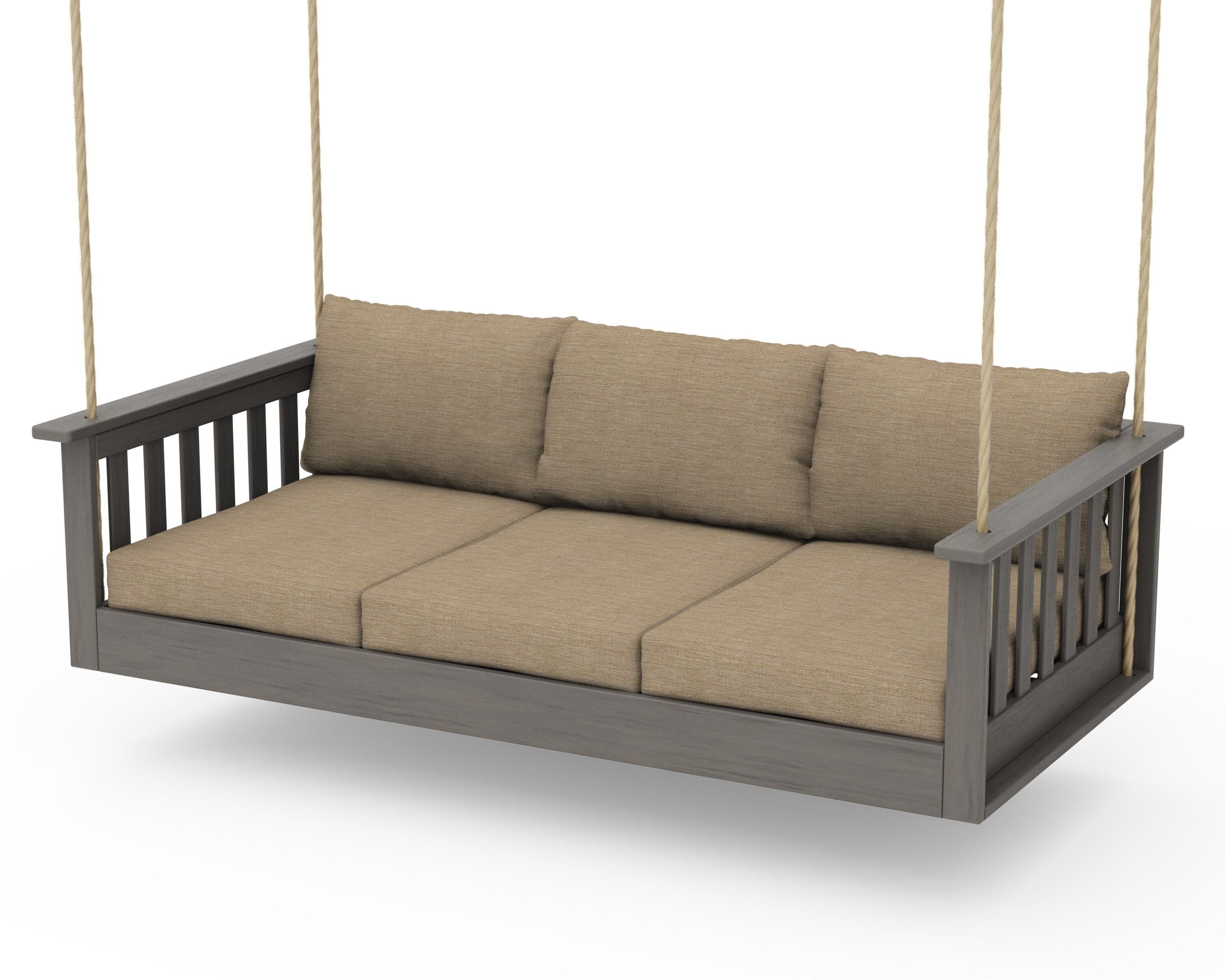 Vineyard Daybed Swing in Driftwood / Charmer Desert