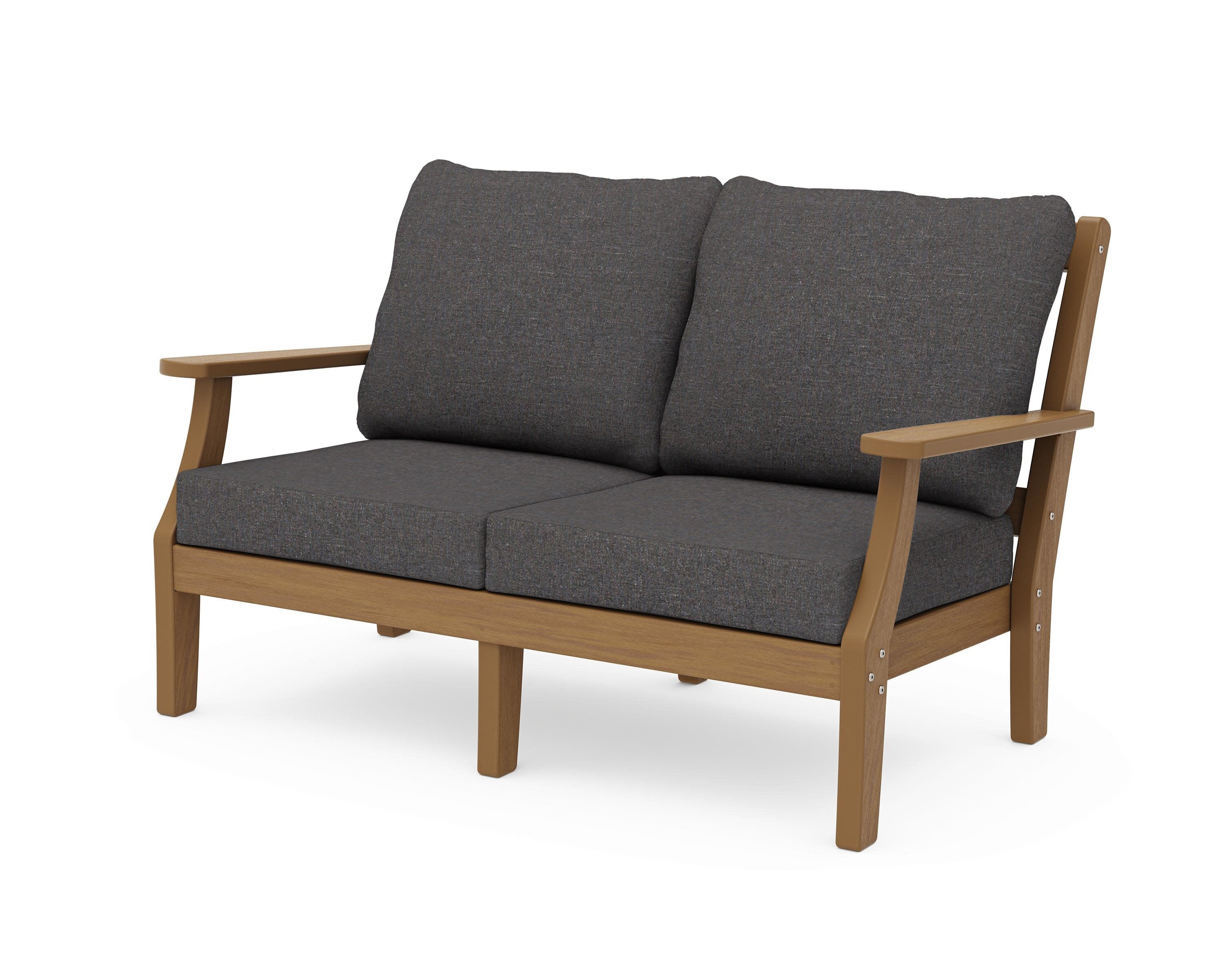 Chinoiserie Deep Seating Loveseat in Natural / Ash Charcoal