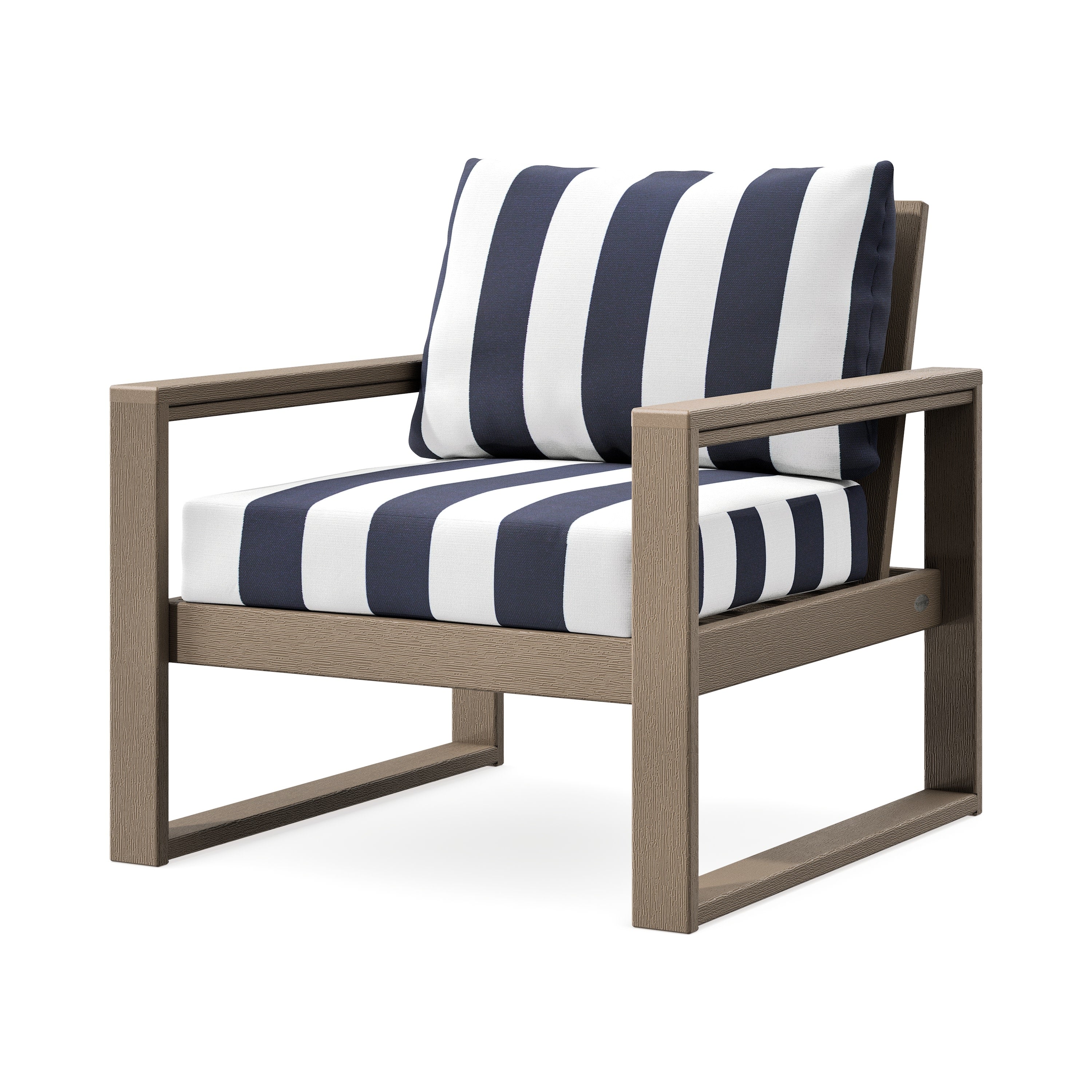 EDGE Club Chair in Vintage Sahara / Cabana Stripe Navy