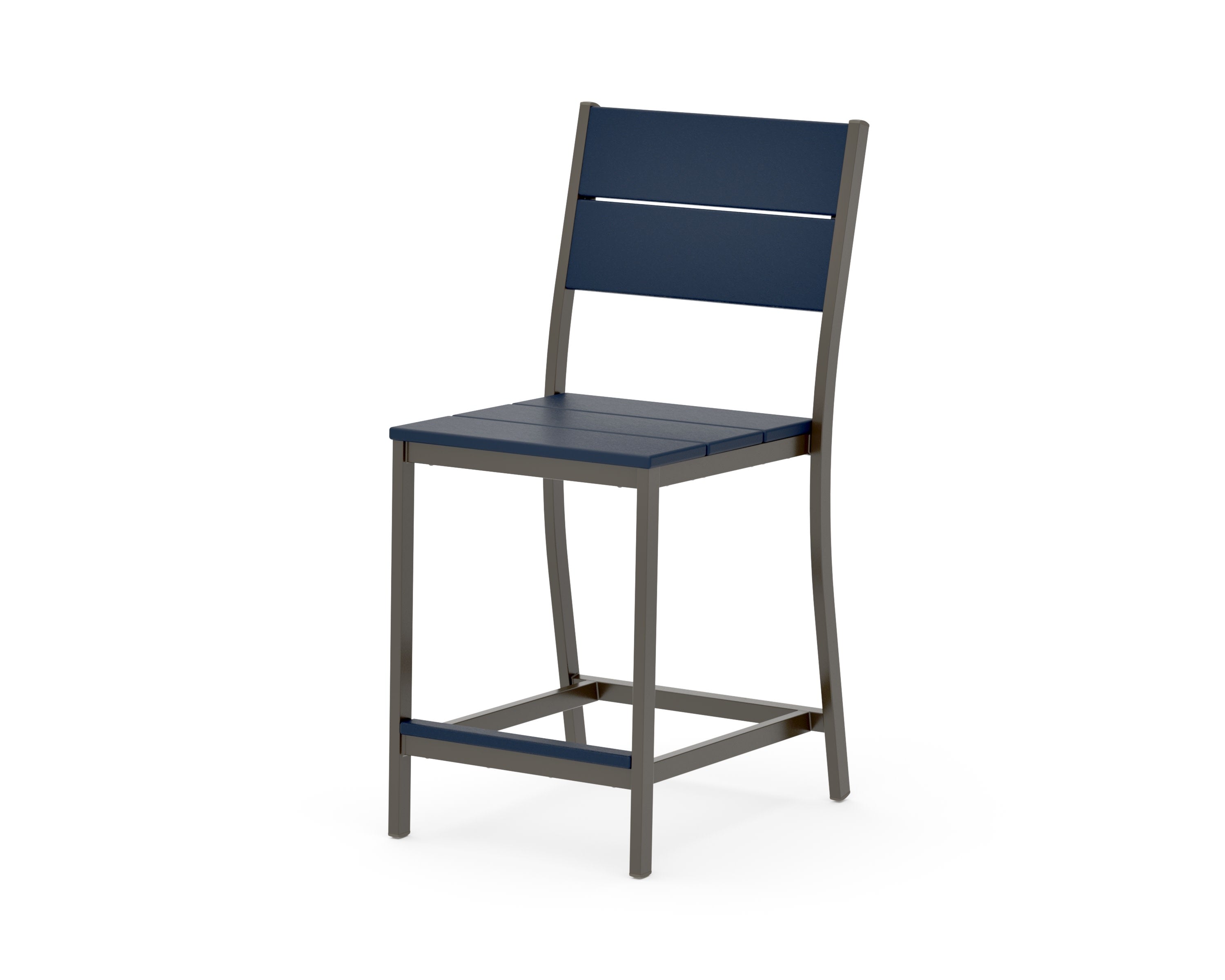 Main Street Counter Side Chair in Bronze / Navy