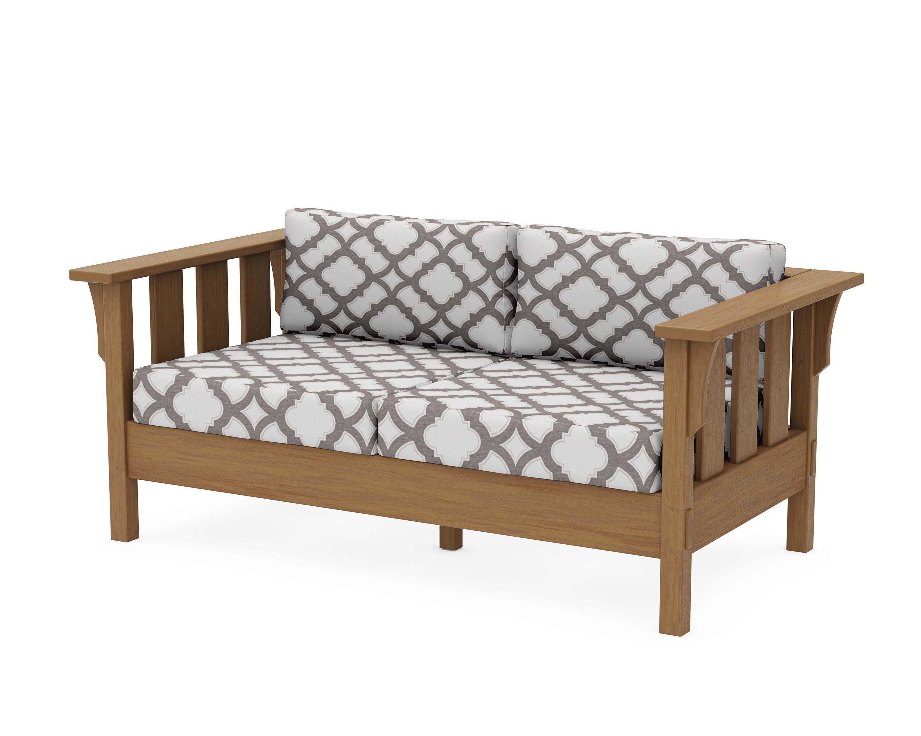 Acadia Deep Seating Loveseat in Natural / Trellis Grey Mist