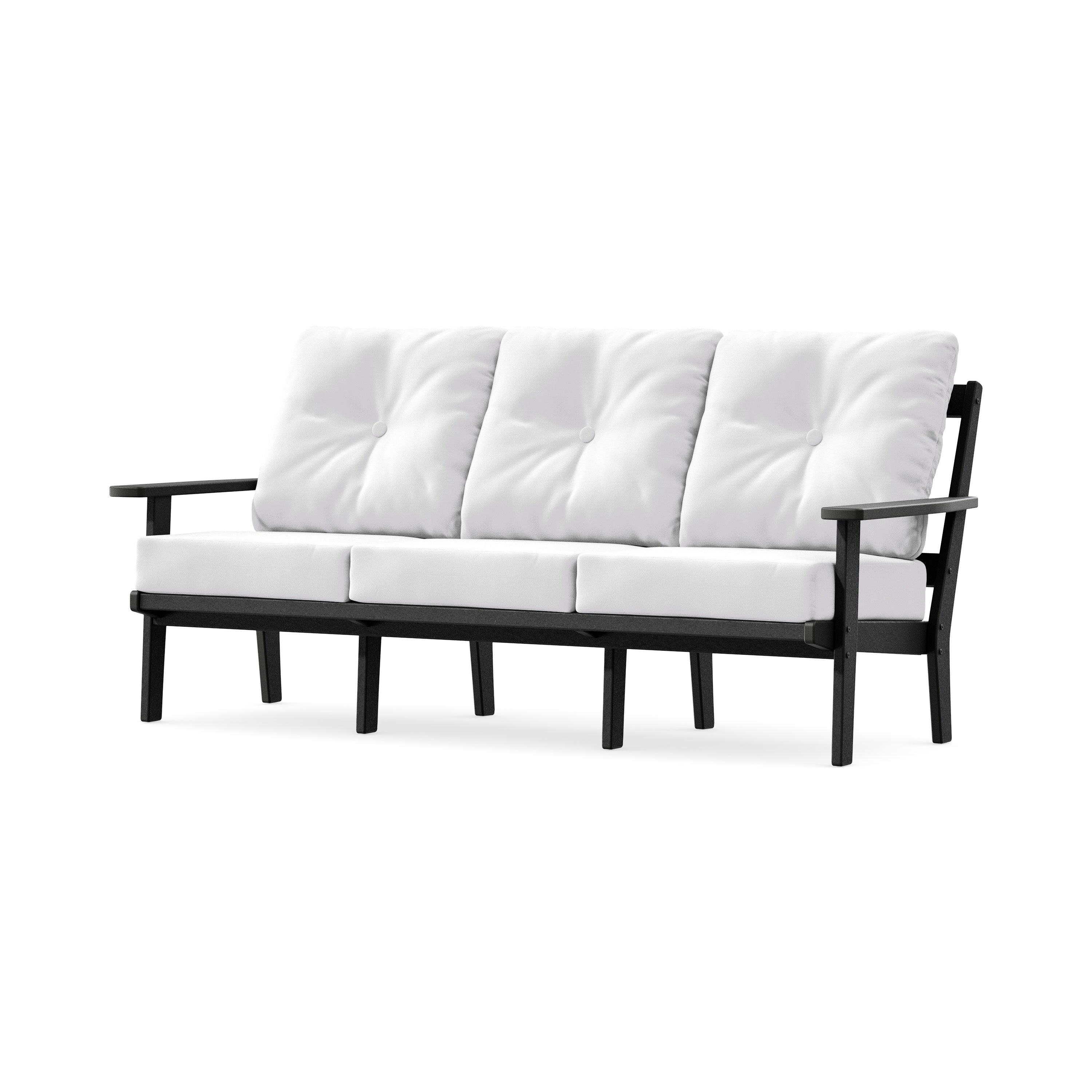 Oxford Deep Seating Sofa in Black / Natural