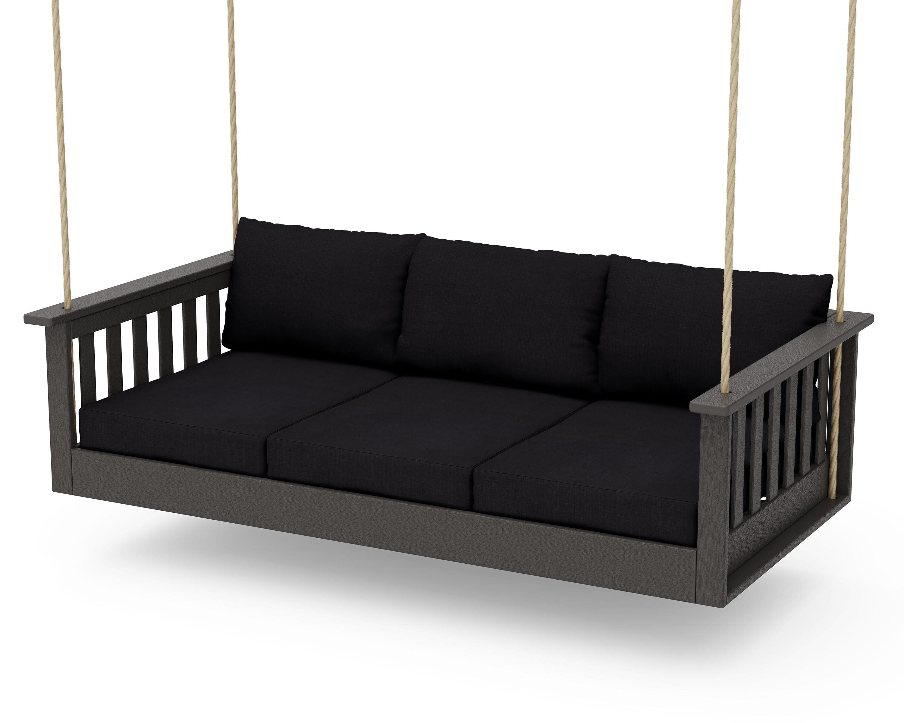 Vineyard Daybed Swing in Vintage Coffee / Midnight Linen