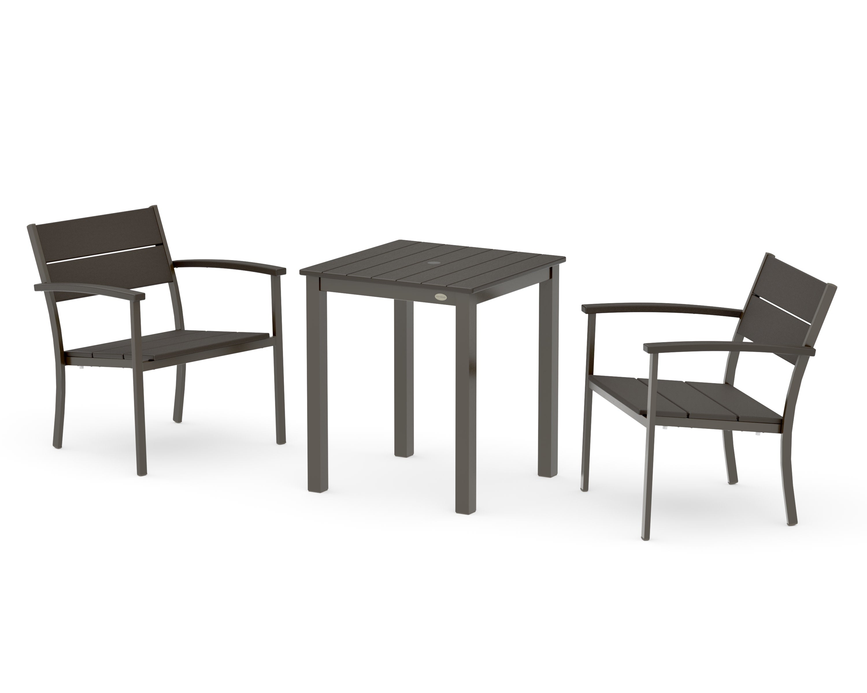 Main Street 3-Piece Square Dining Set in Bronze / Vintage Coffee