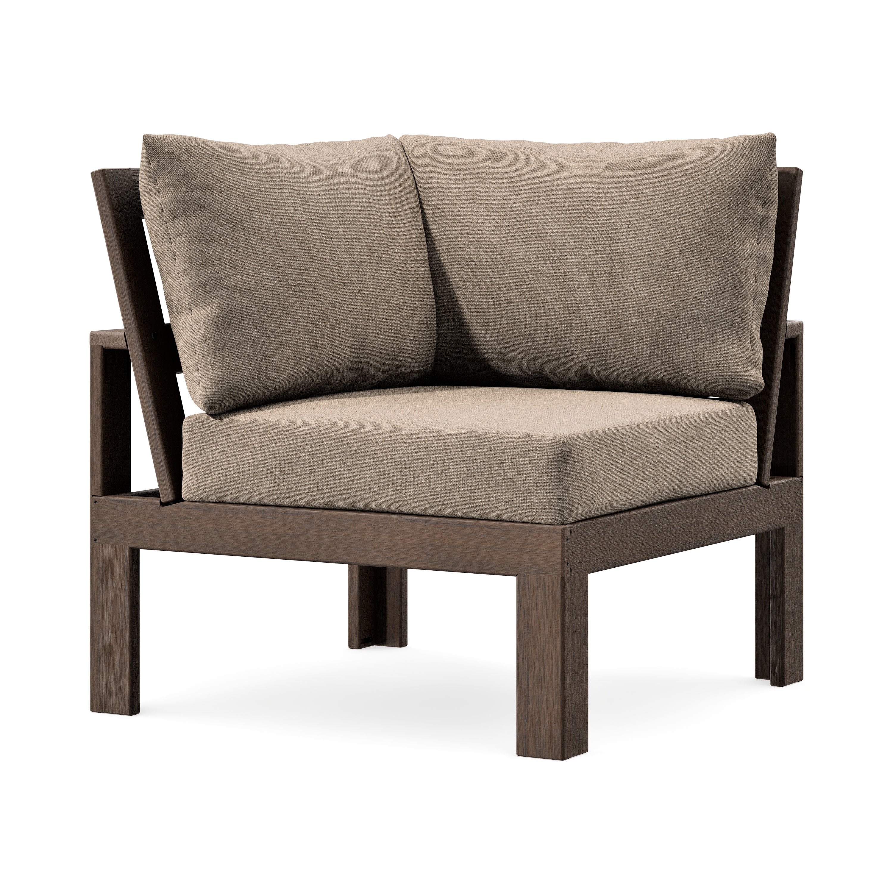 Modular Corner Chair in Kona / Spiced Burlap
