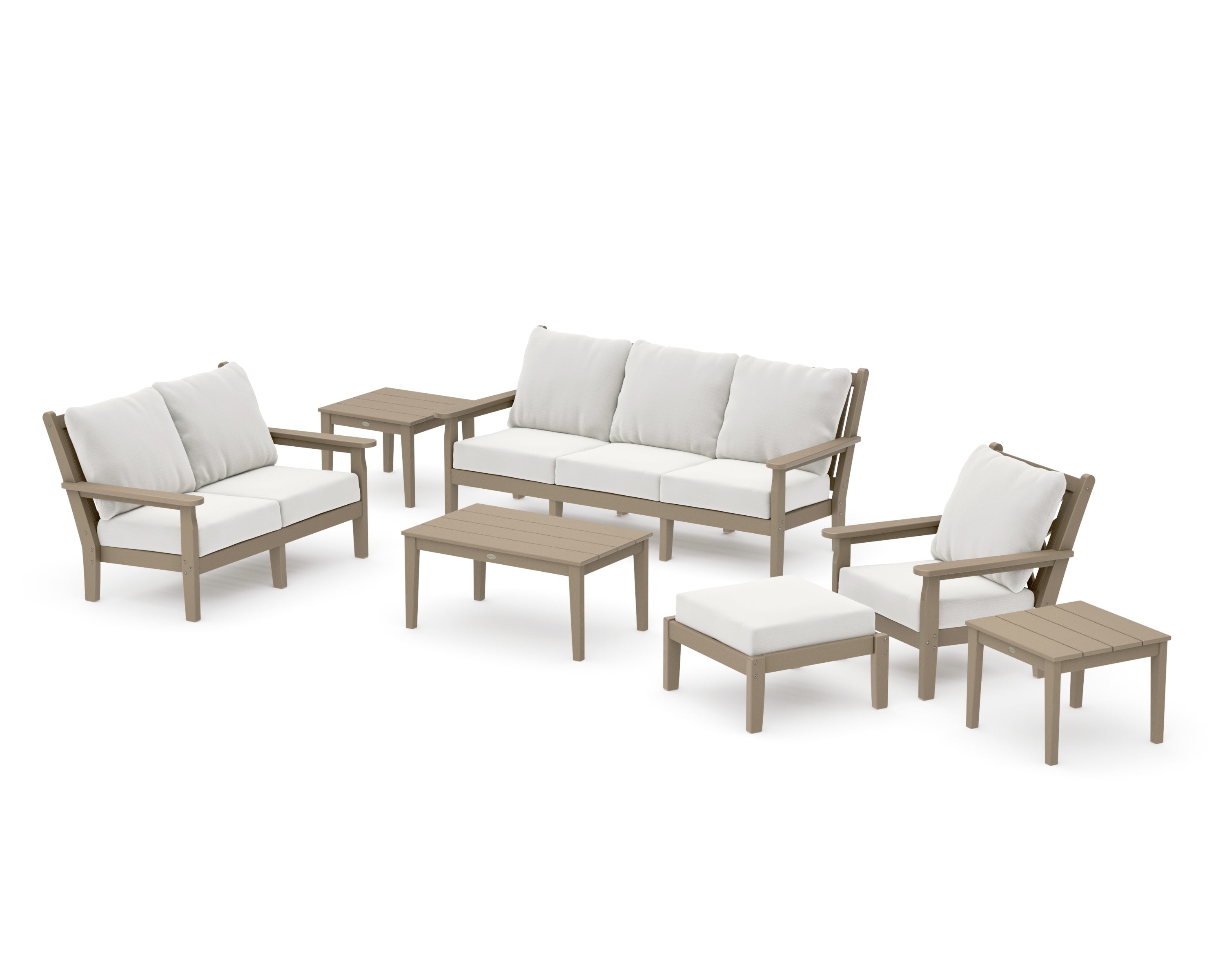 Chippendale 7-Piece Deep Seating Set in Vintage Sahara / Natural Linen