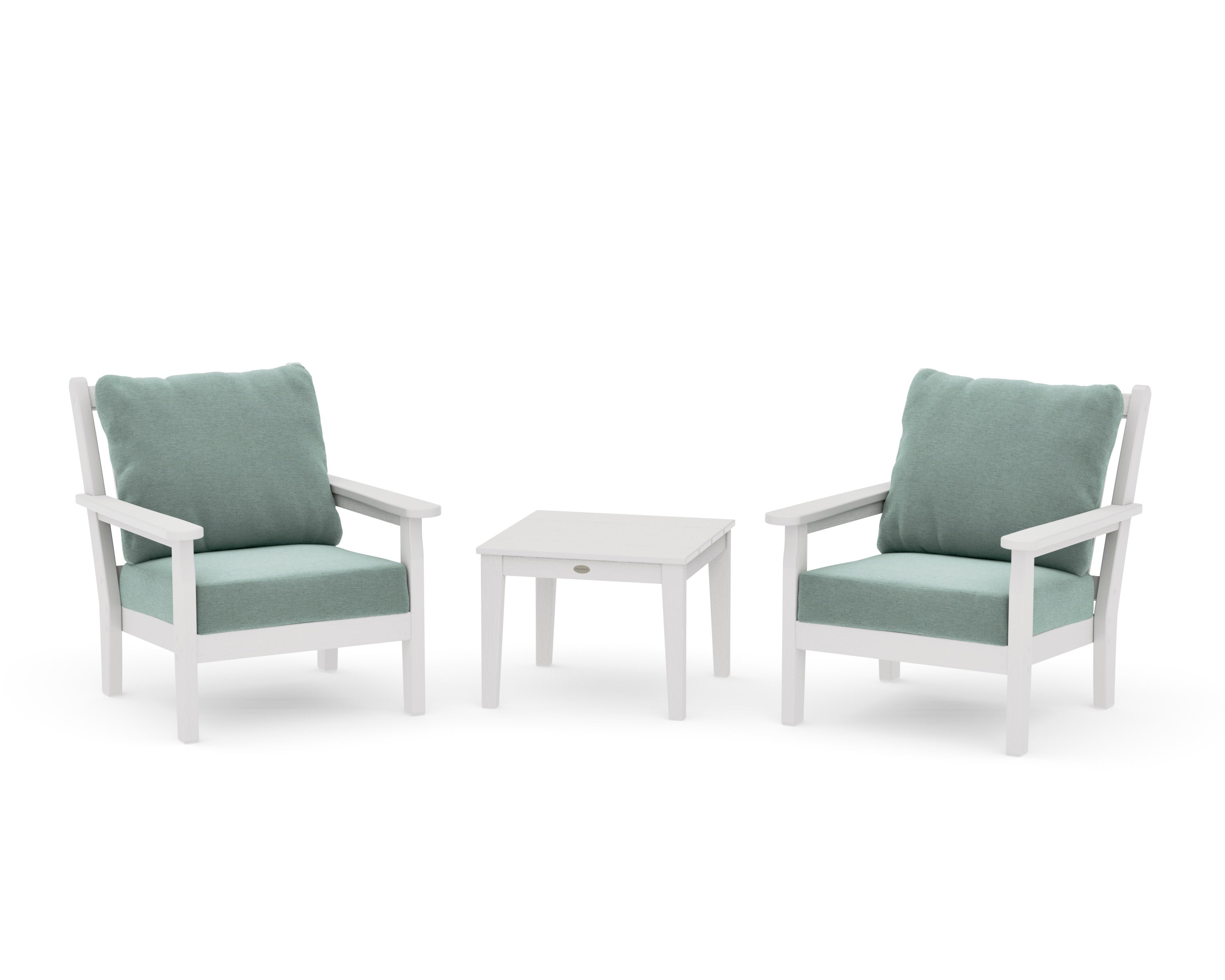 Chippendale 3-Piece Deep Seating Set in Vintage White / Glacier Spa
