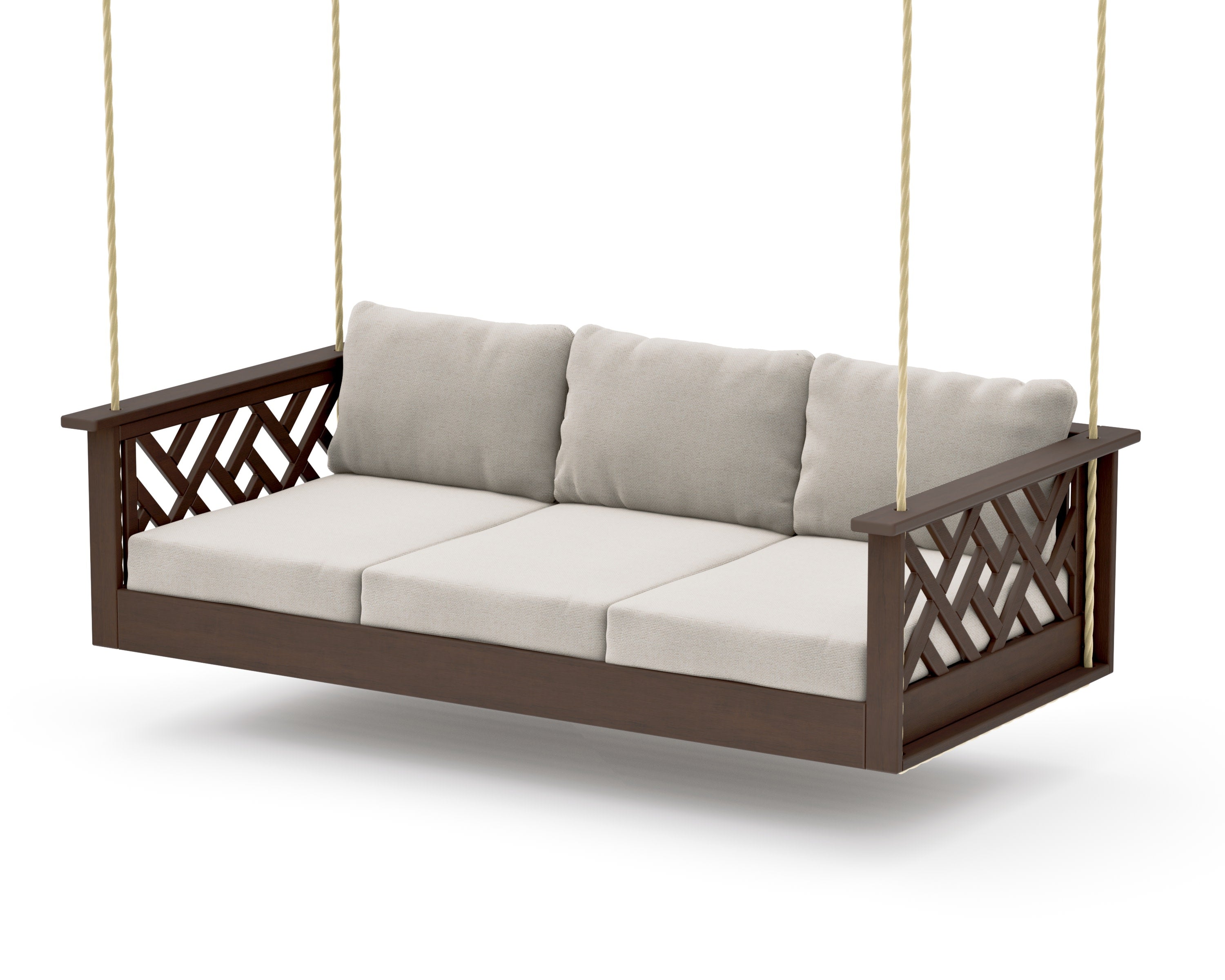 Chippendale Daybed Swing in Kona / Dune Burlap