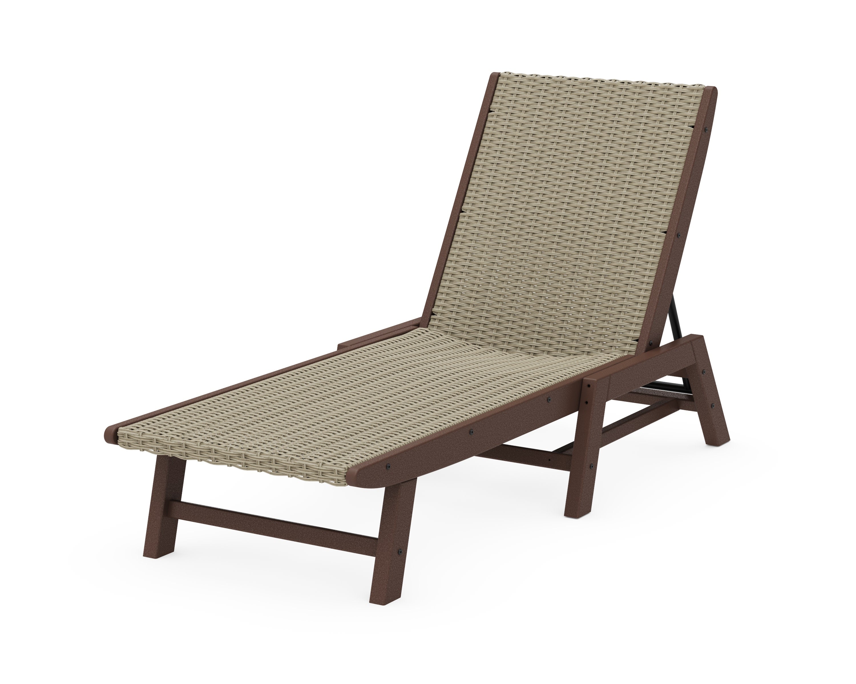 Coastal Woven Chaise in Mahogany / Dune Grass