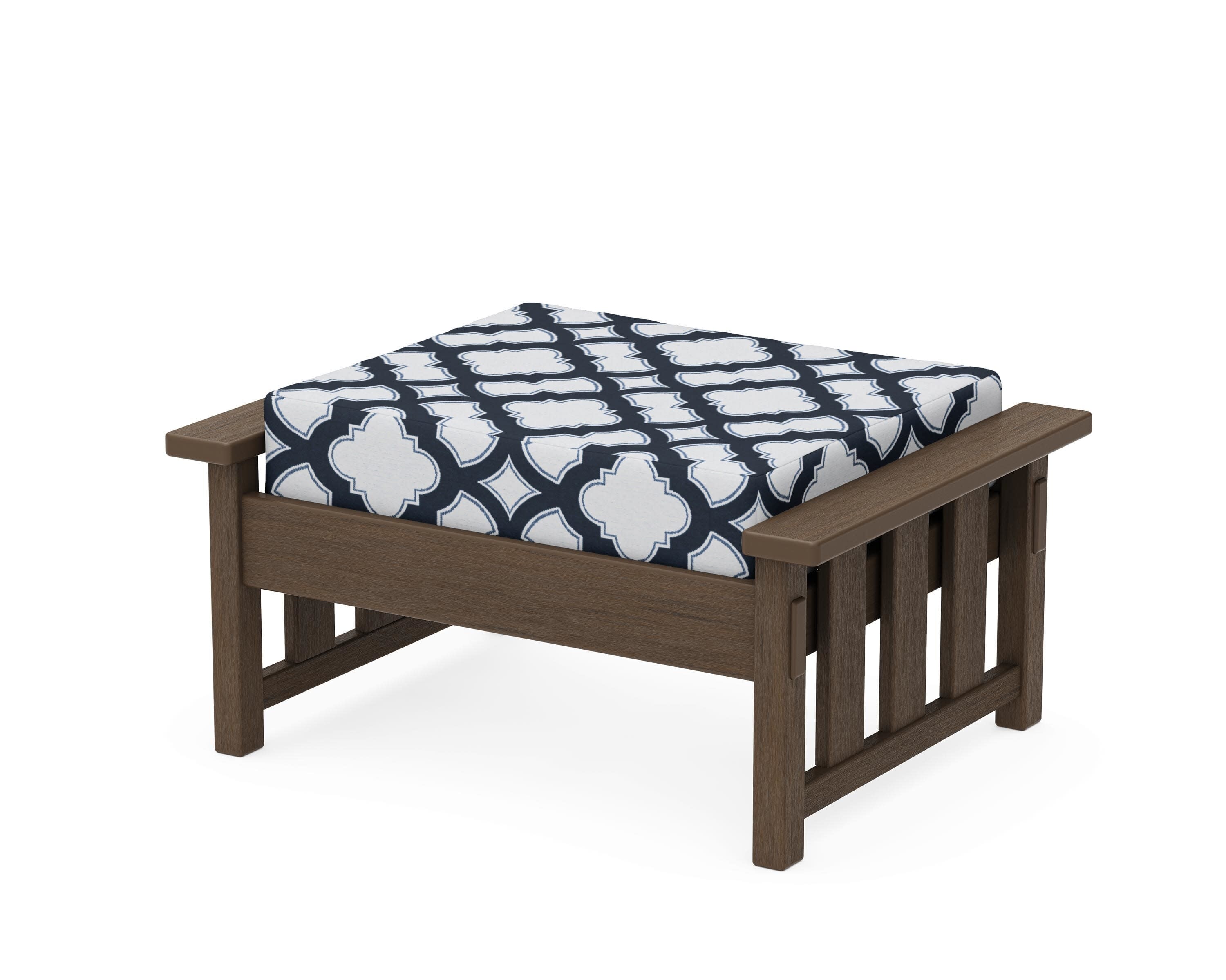 Acadia Deep Seating Ottoman in Kona / Trellis Marine Indigo