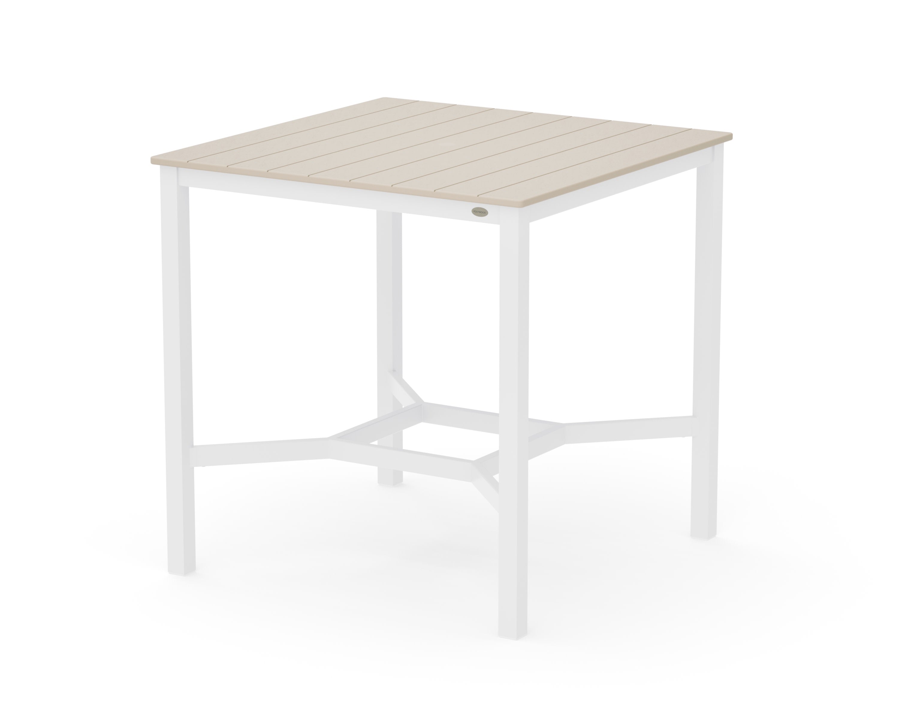 Main Street 42 x 42 Bar Table in White / Sand