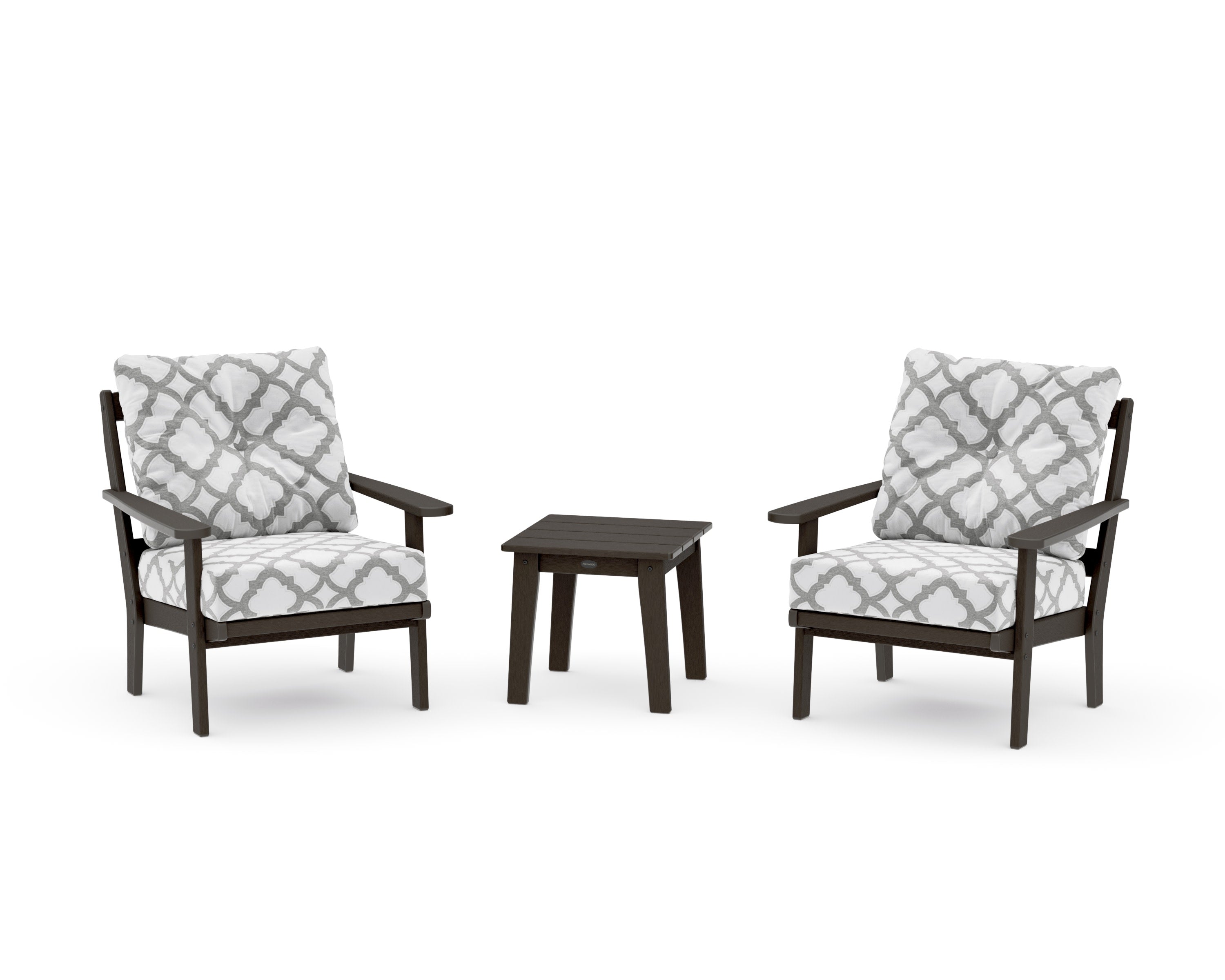 Mission 3-Piece Deep Seating Set in Vintage Coffee / Trellis Grey Mist