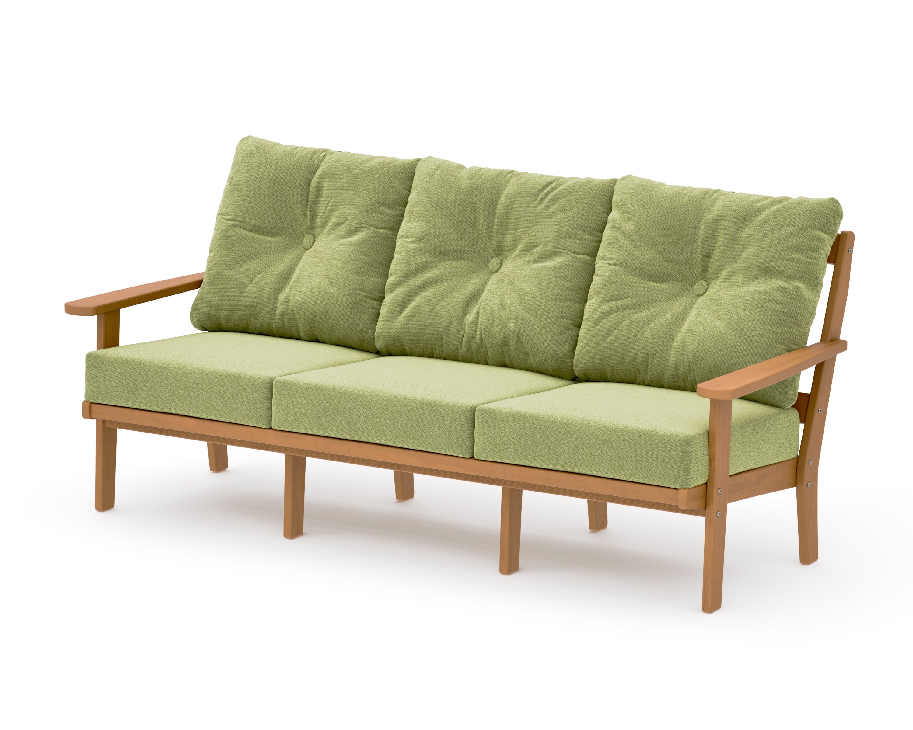 Mission Deep Seating Sofa in Natural / Chartreuse Boucle
