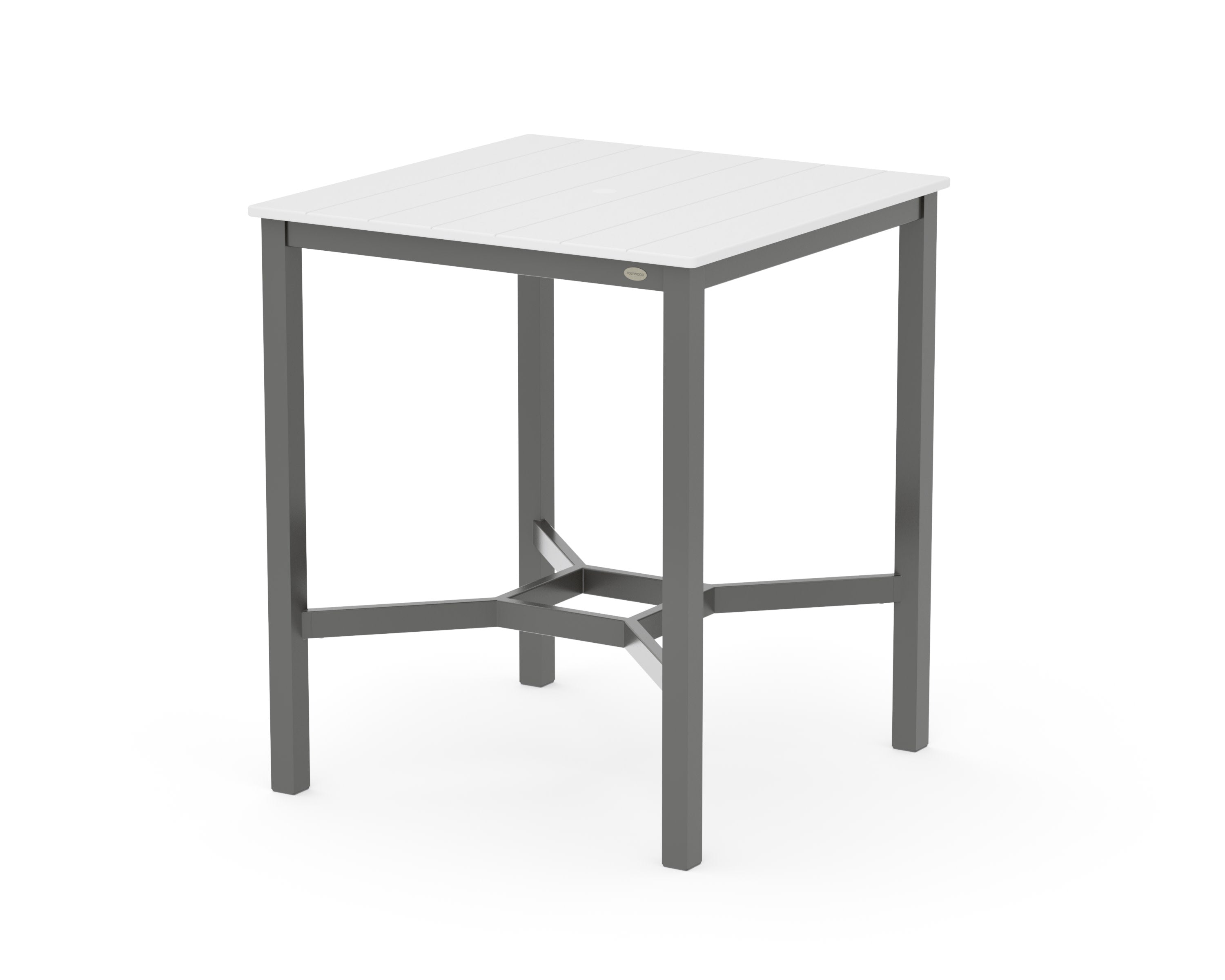 Main Street 36 x 36 Bar Table in Charcoal / White