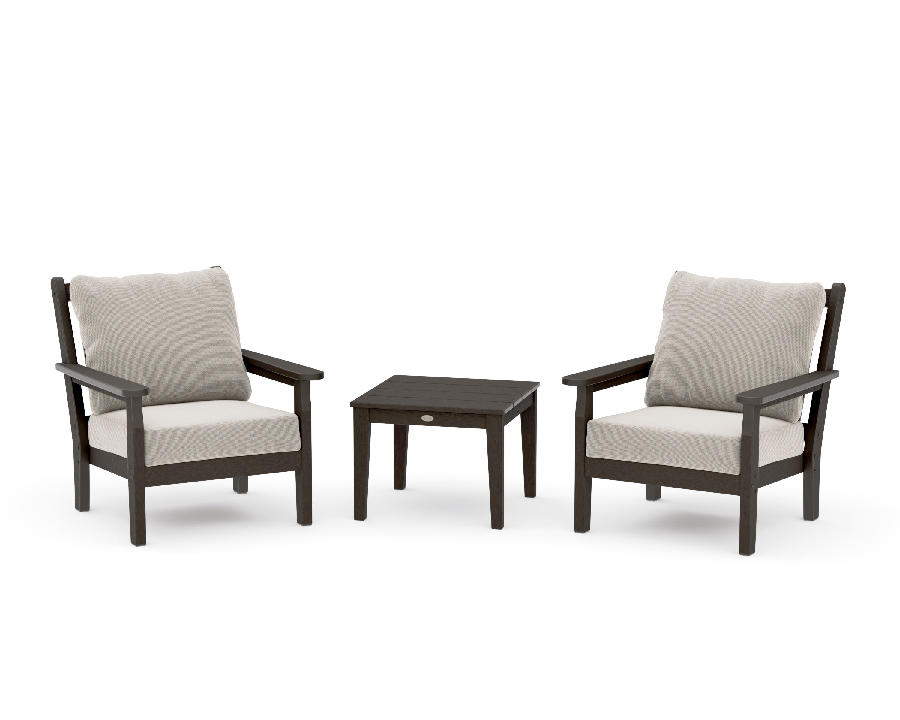 Chippendale 3-Piece Deep Seating Set in Vintage Coffee / Dune Burlap