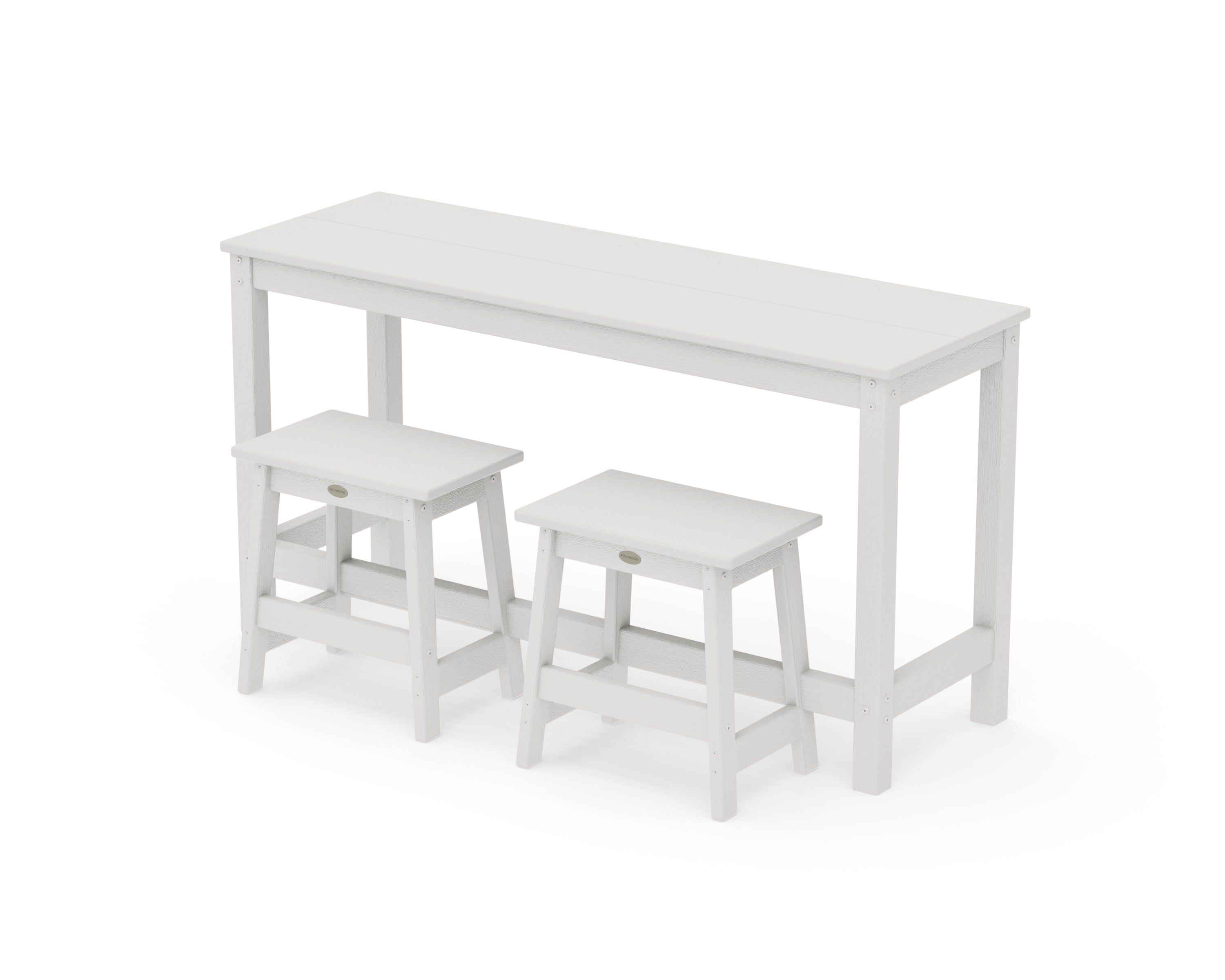 Modern Studio Stool 3-Piece Balcony Set in Vintage White