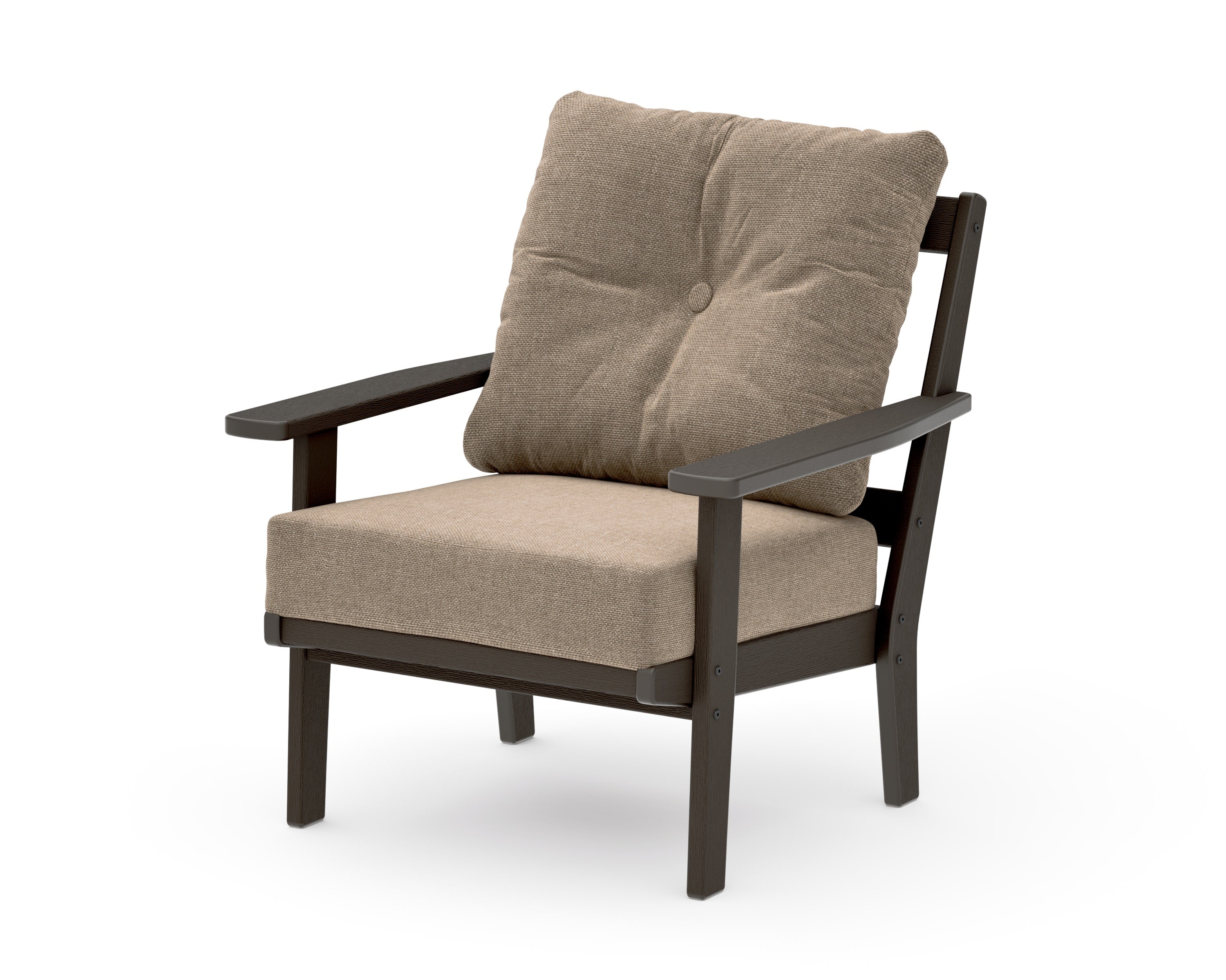 Oxford Deep Seating Chair in Vintage Coffee / Spiced Burlap