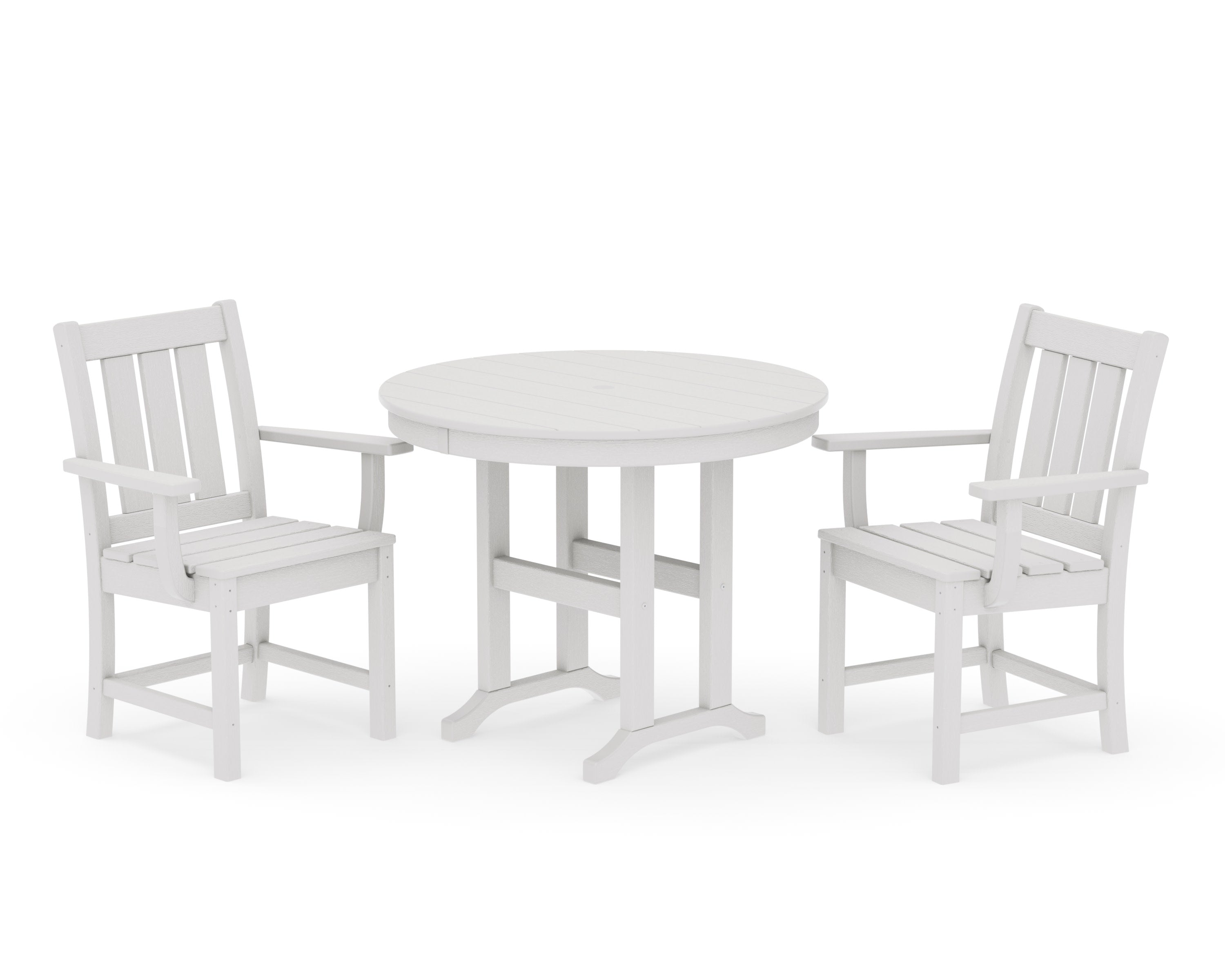 Oxford 3-Piece Farmhouse Dining Set in Vintage White