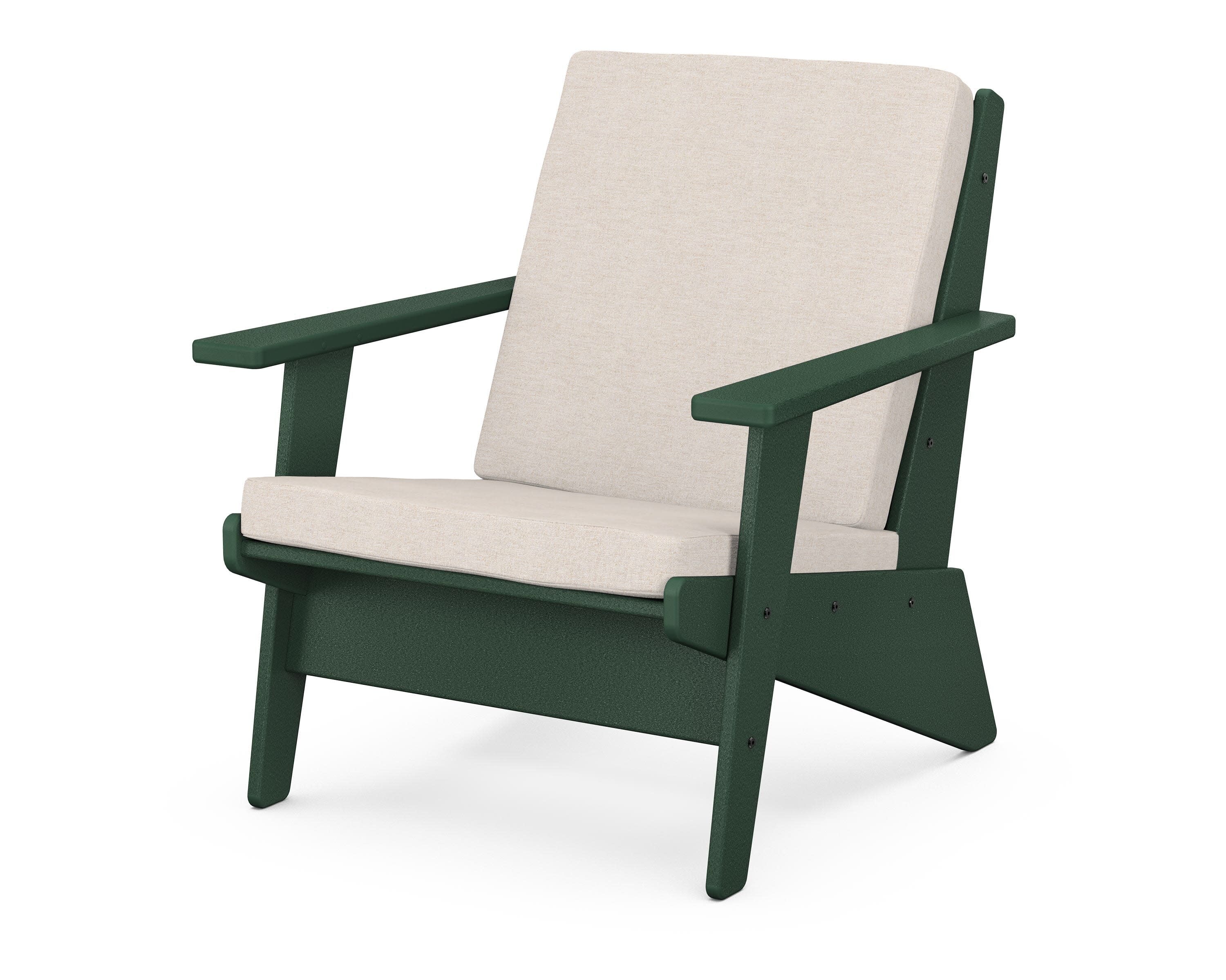 Riviera Modern Lounge Chair in Green / Nuance Cloud