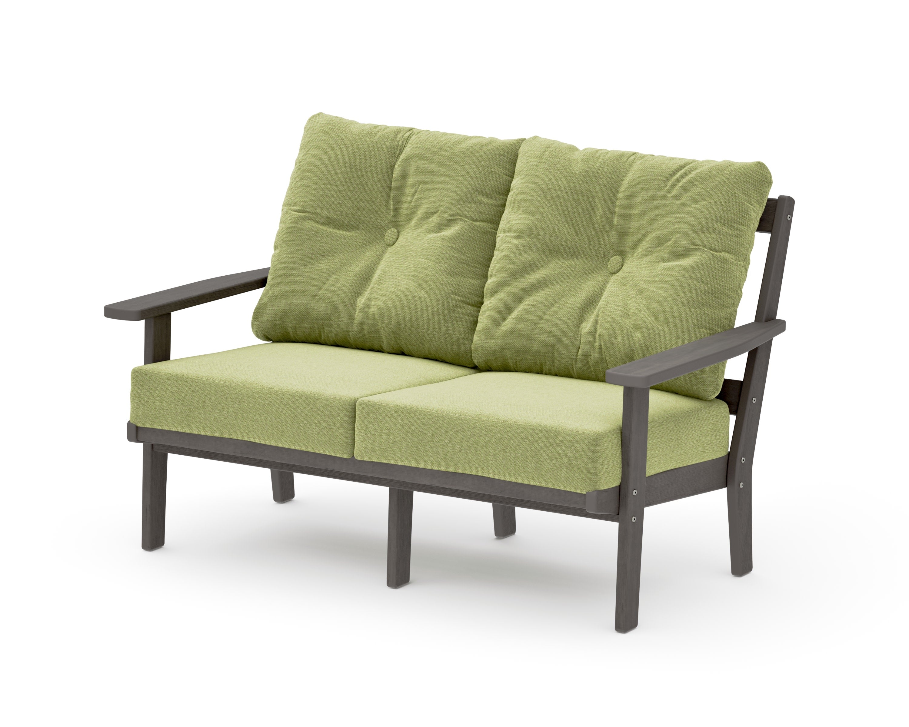 Oxford Deep SeatingLoveseat in Driftwood / Chartreuse Boucle