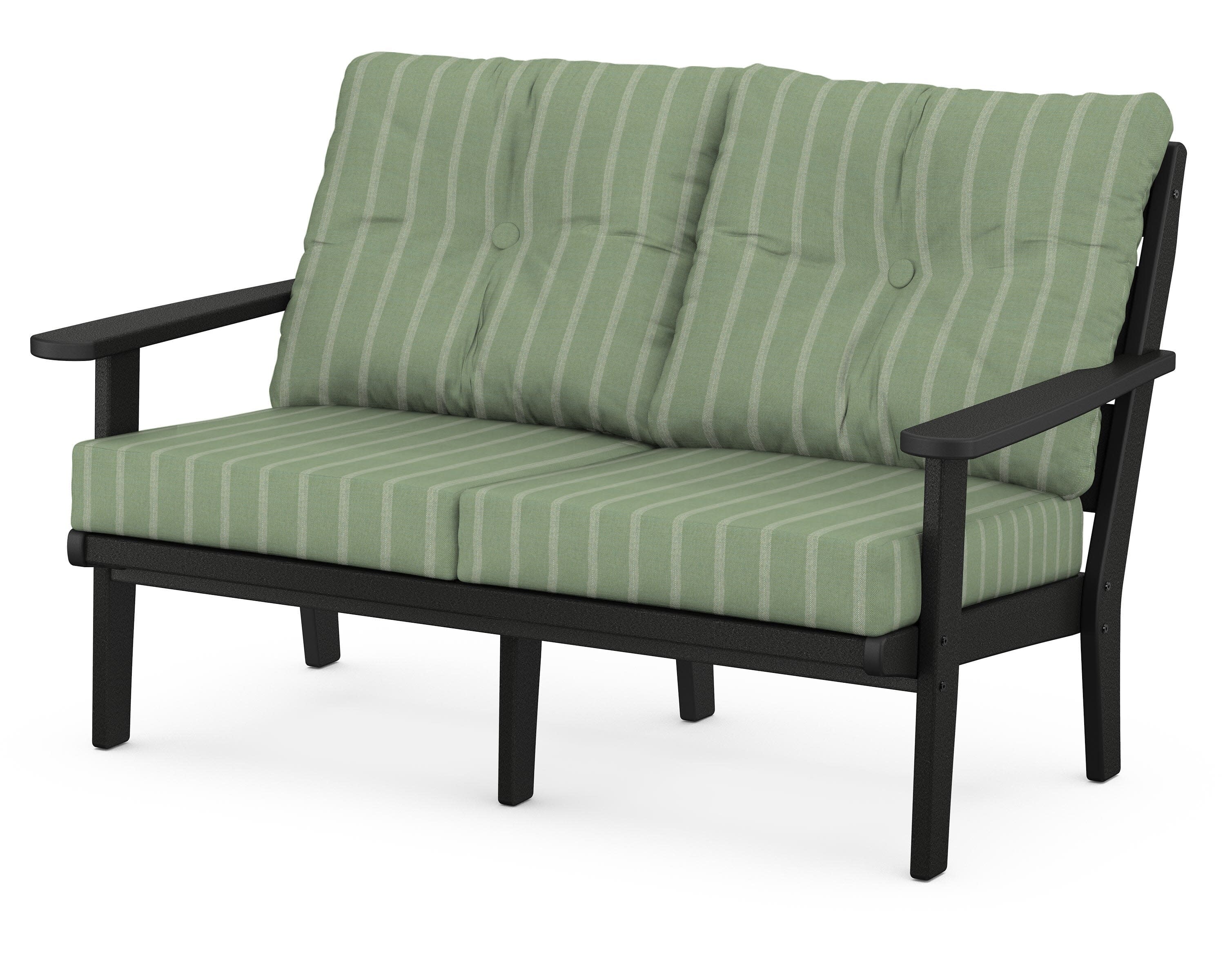 Lakeside Deep Seating Loveseat in Black / Unwind Rainwashed