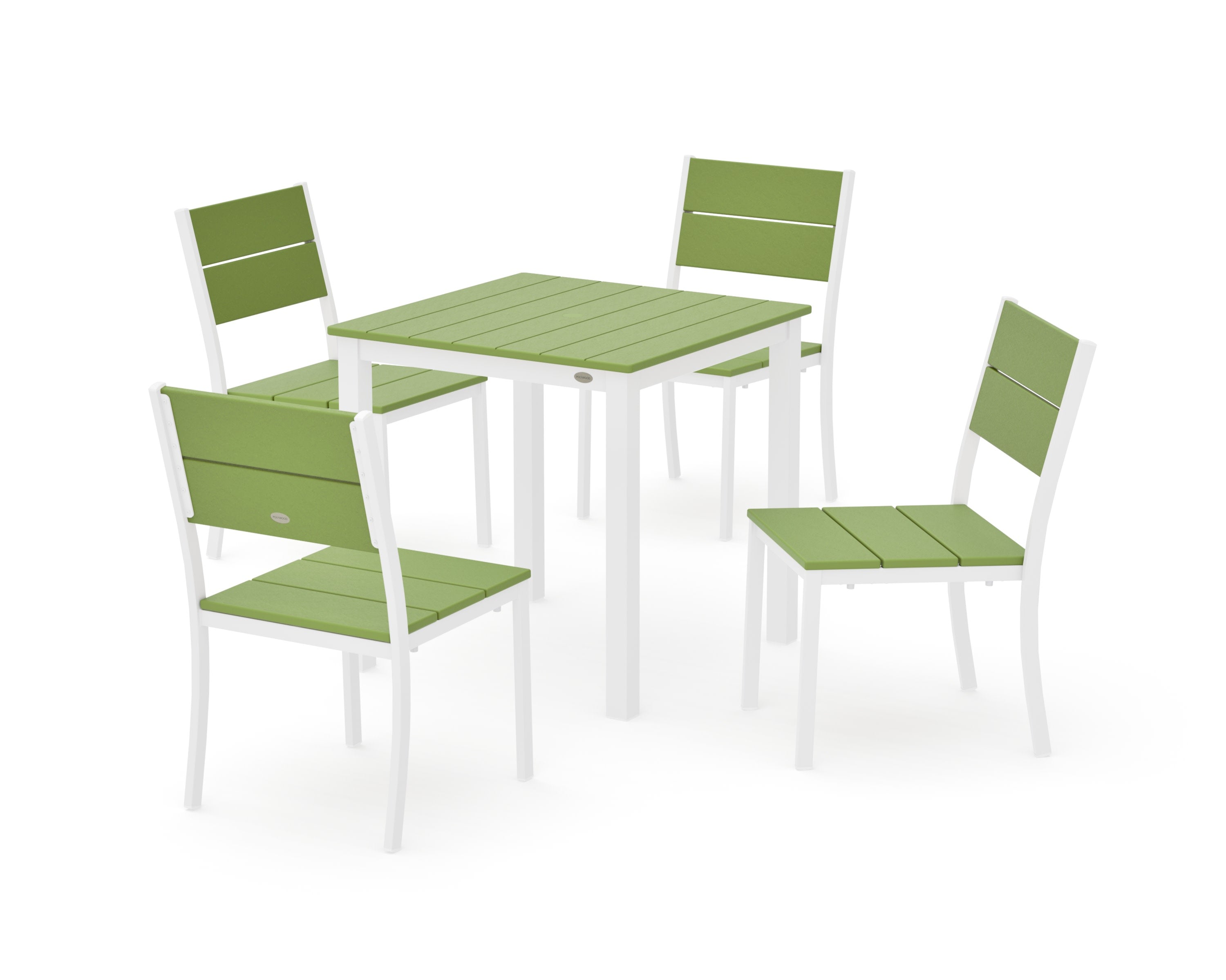 Main Street 5-Piece Square Dining Set- Small in White / Lime