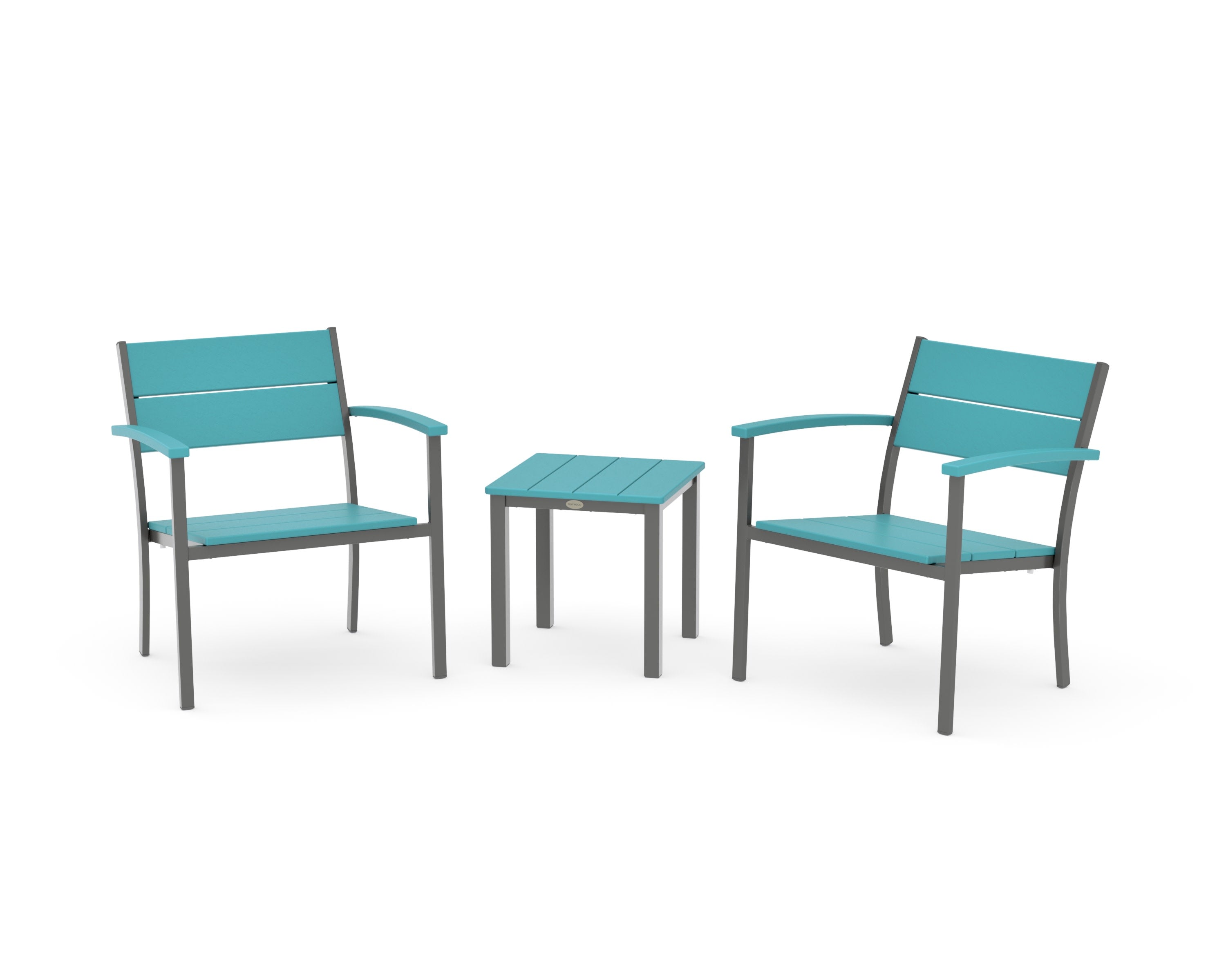Main Street 3-Piece Lounge Chair Set in Charcoal / Aruba