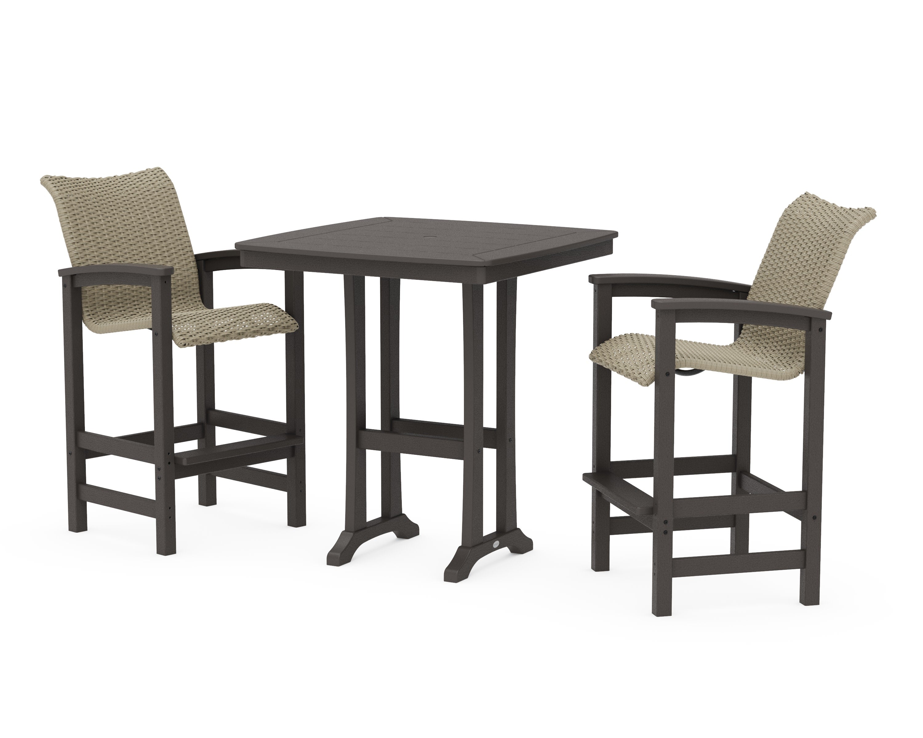 Coastal Woven 3-Piece Bar Set in Vintage Coffee / Dune Grass