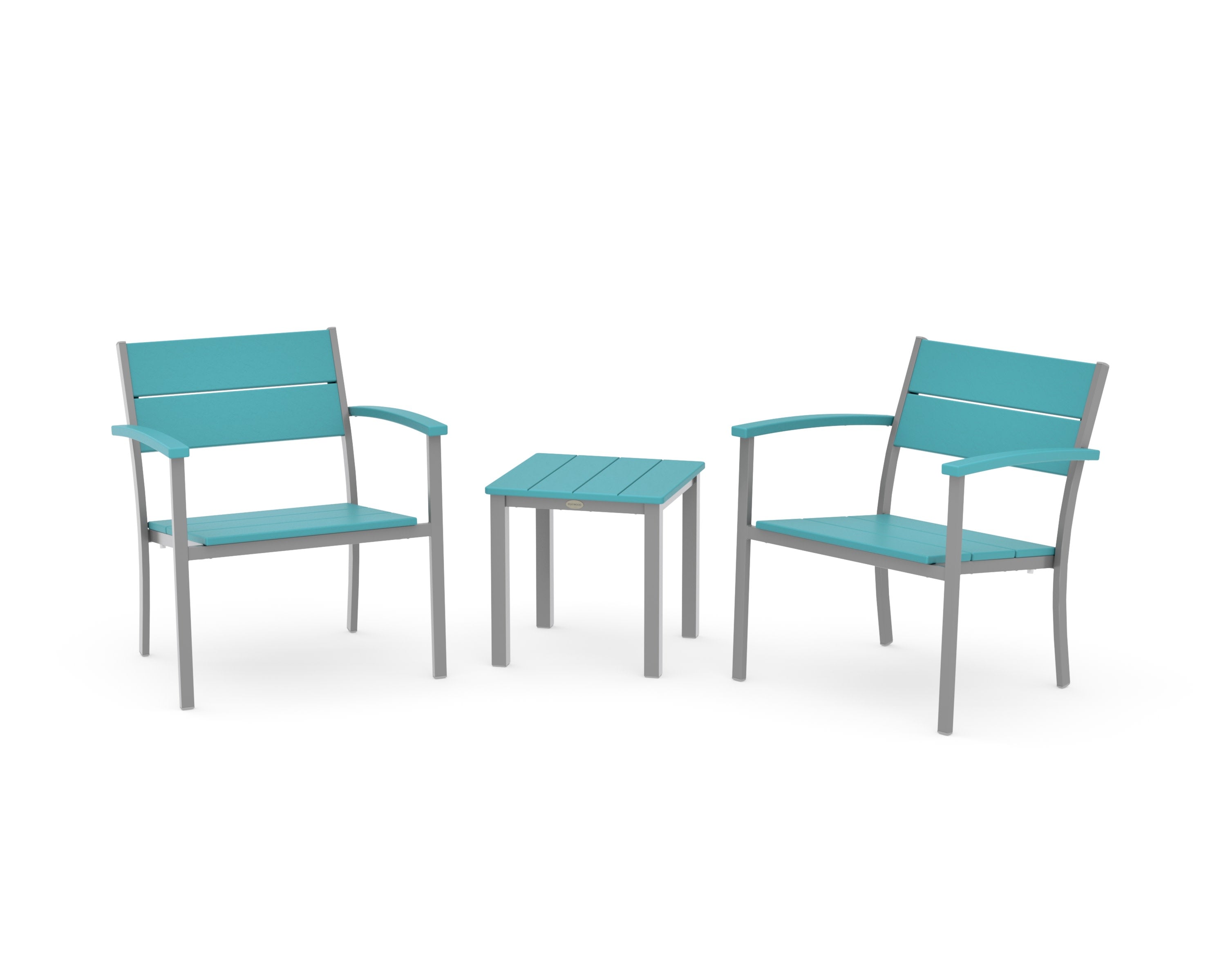 Main Street 3-Piece Lounge Chair Set in Silver / Aruba