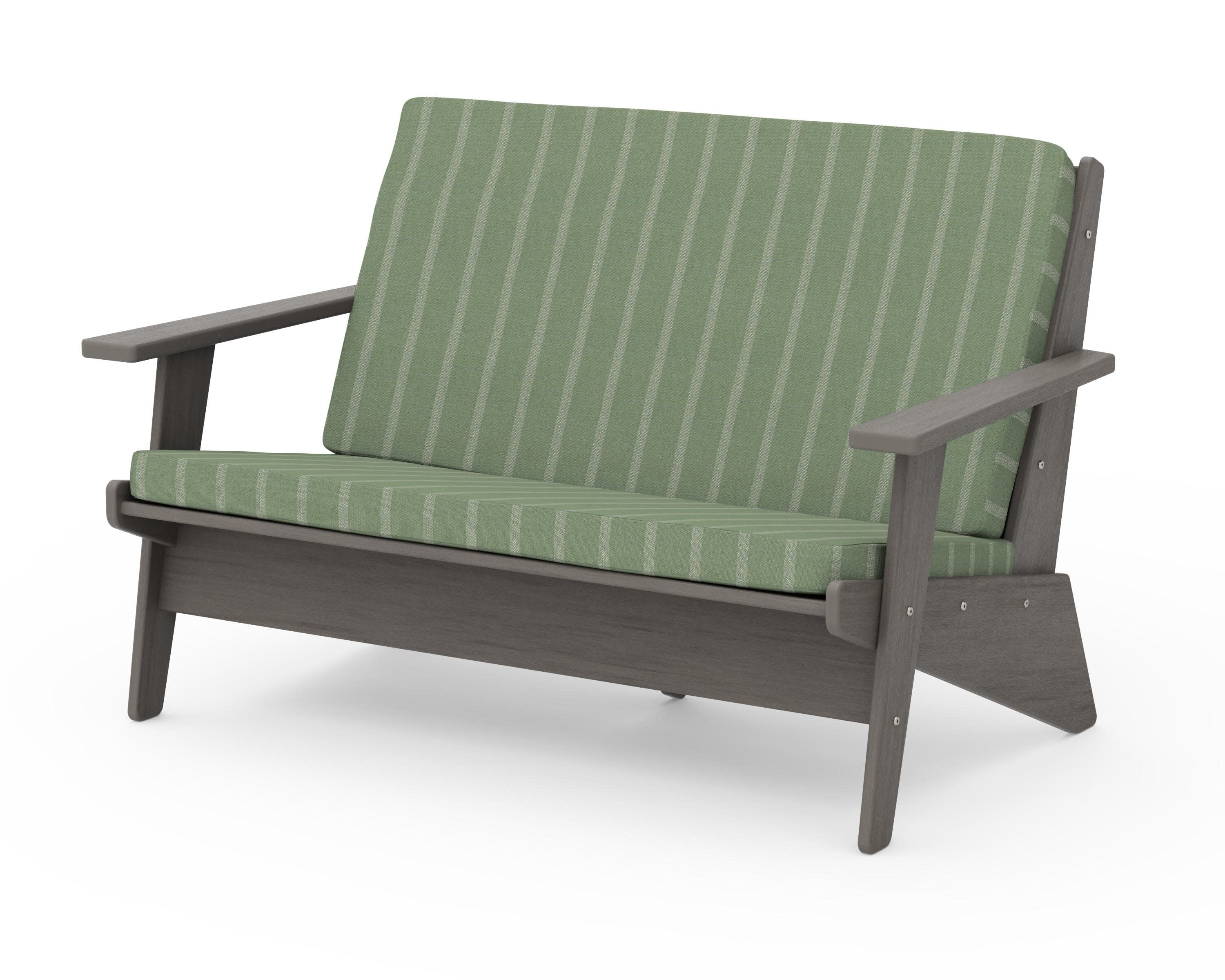 Riviera Modern Lounge Loveseat in Driftwood / Unwind Rainwashed