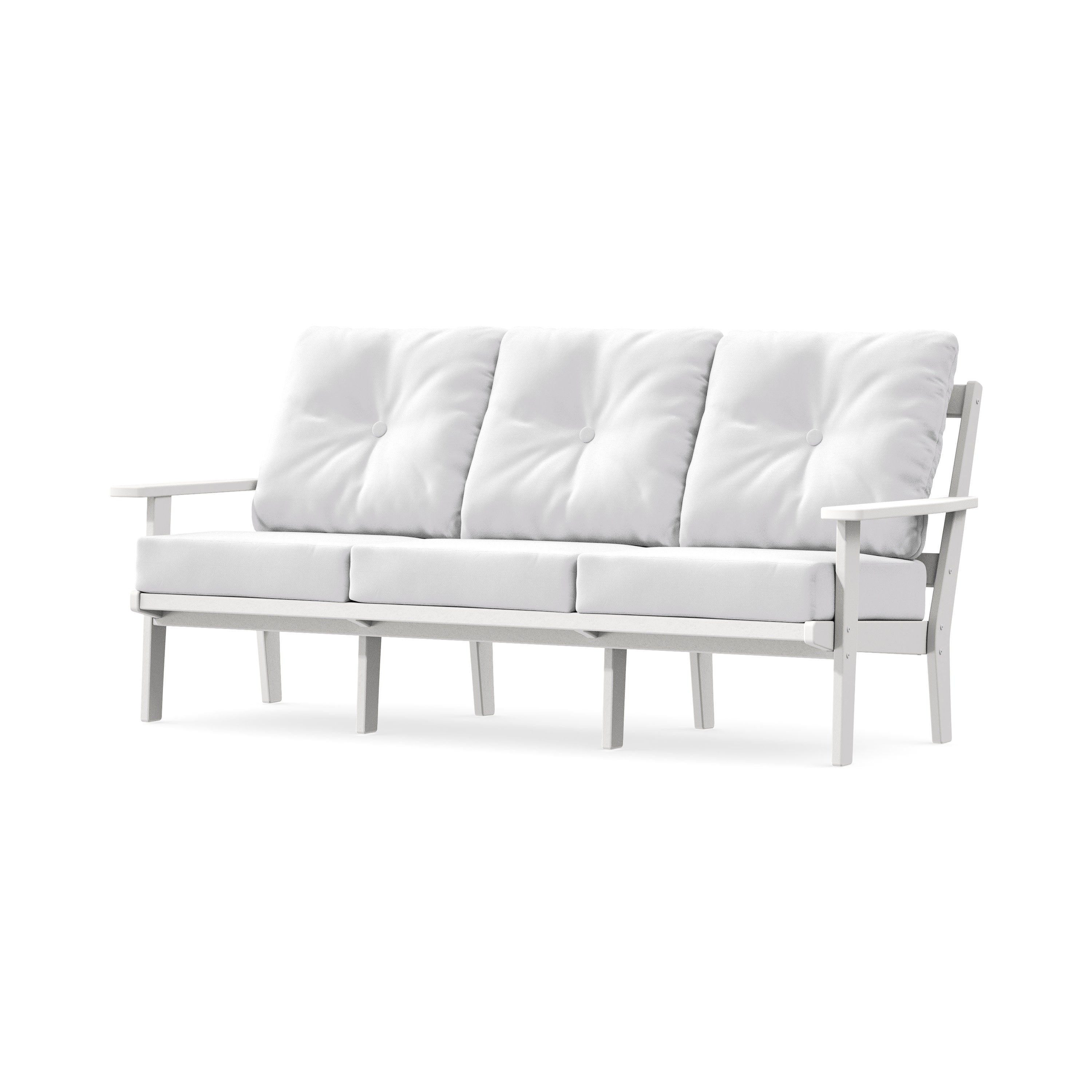 Oxford Deep Seating Sofa in White / Natural