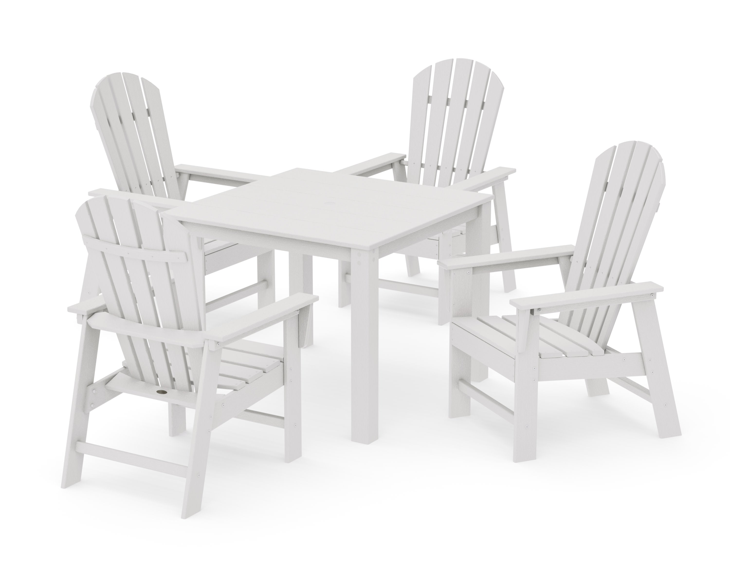 South Beach Coast 5-Piece Parsons Dining Set in Vintage White