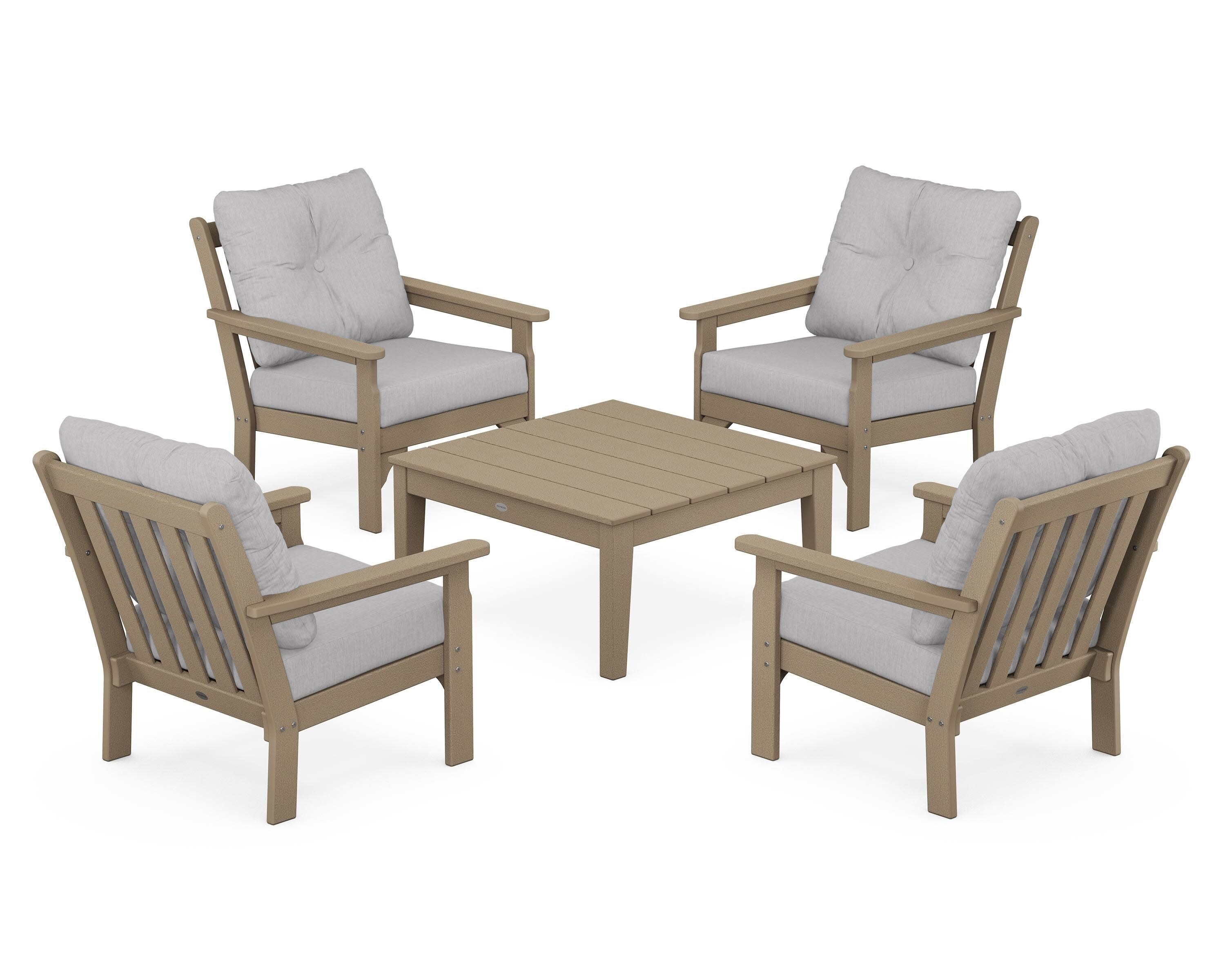 Vineyard 5-Piece Deep Seating Conversation Set in Vintage Sahara / Granite
