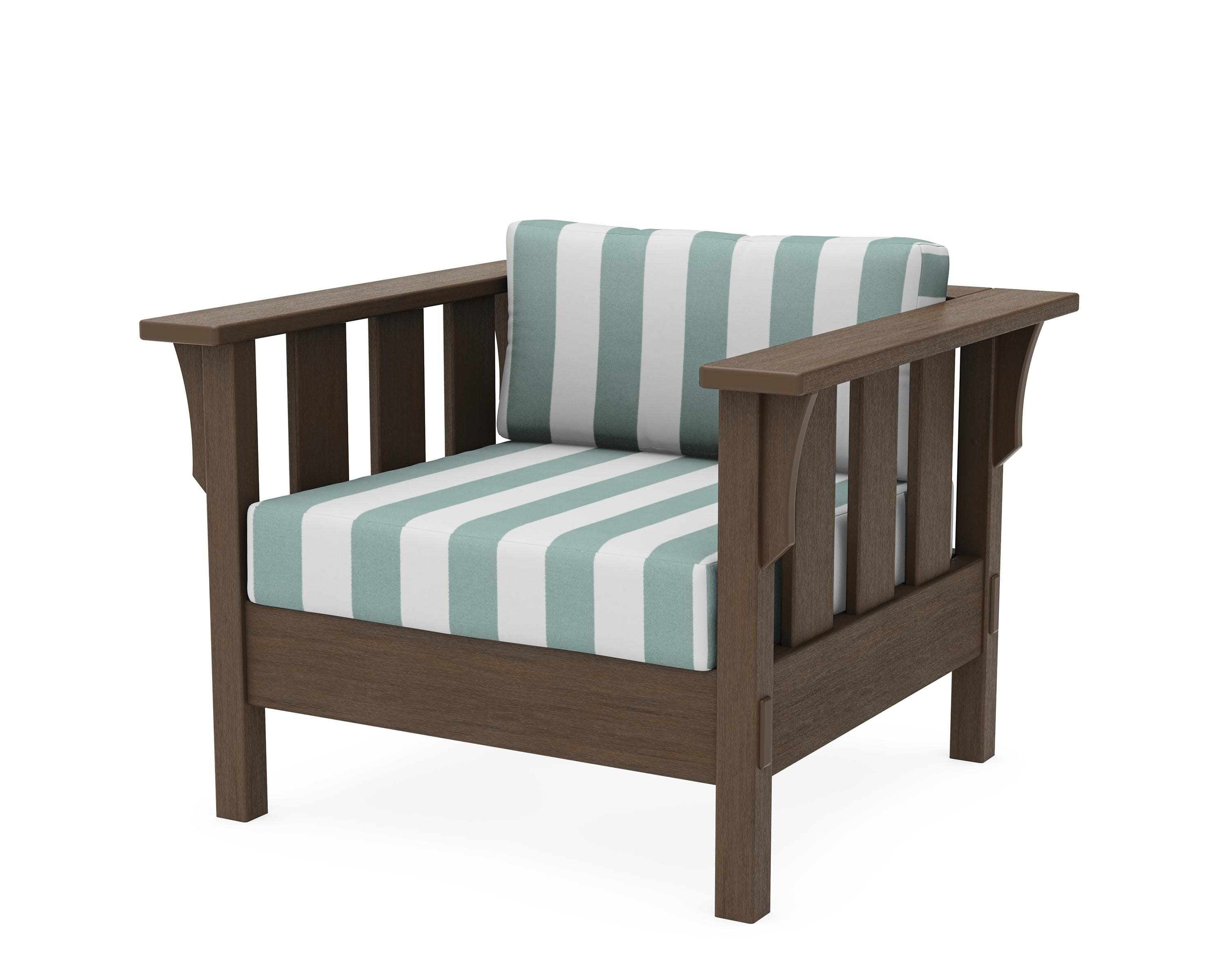 Acadia Deep Seating Chair in Kona / Cabana Stripe Glacier Spa