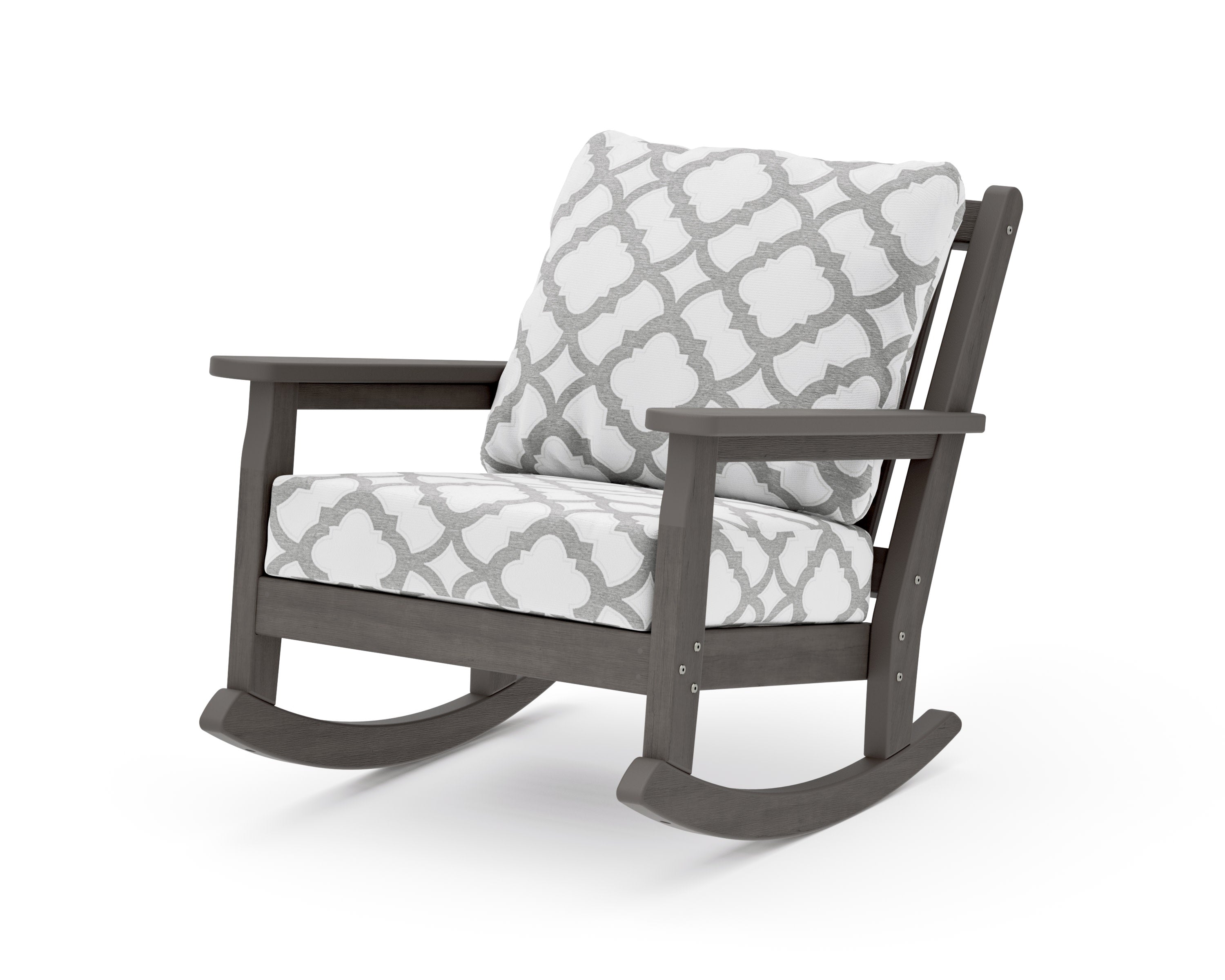Chippendale Deep Seating Rocking Chair in Driftwood / Trellis Grey Mist
